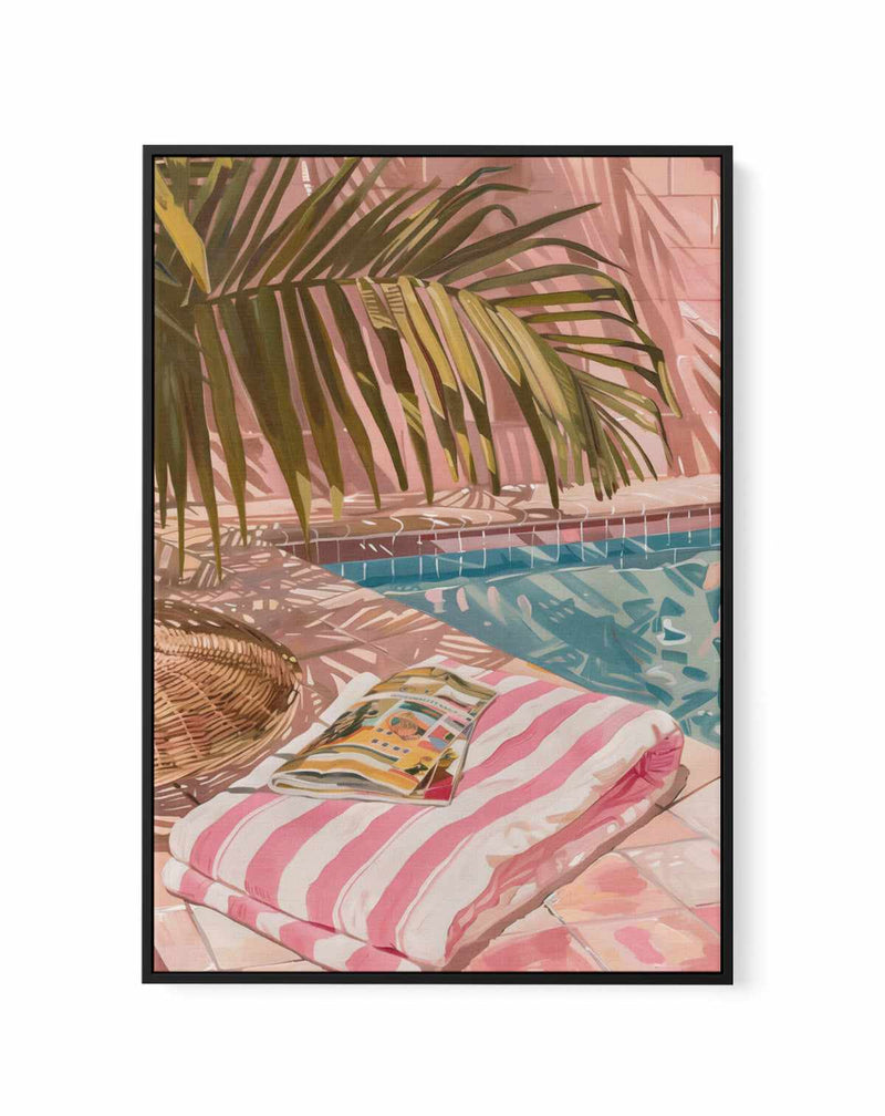 By the Pool, Malibu | Framed Canvas Art Print