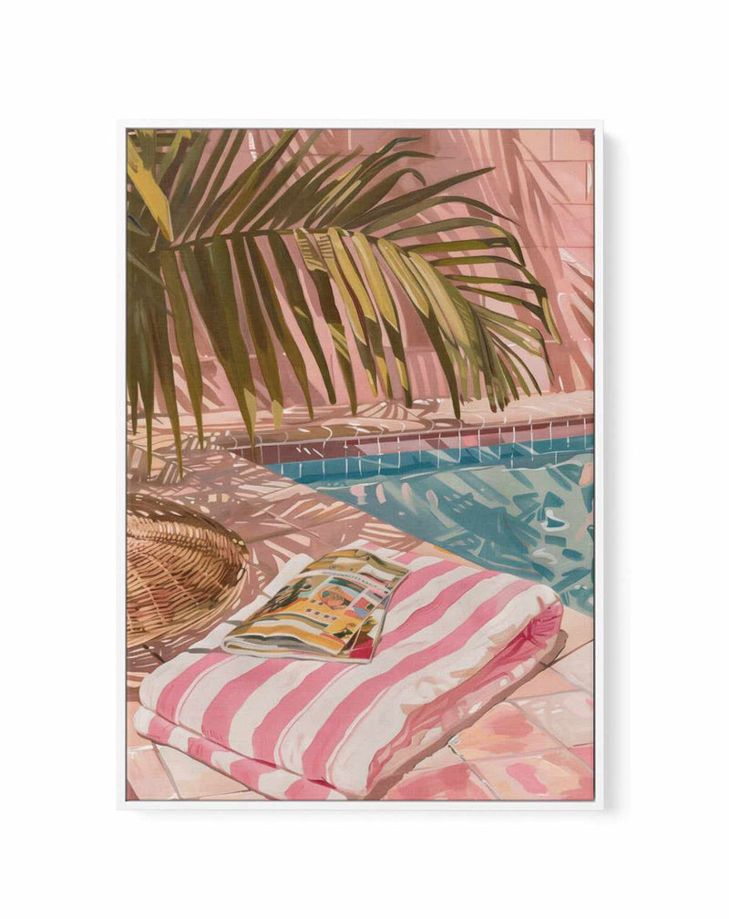 By the Pool, Malibu | Framed Canvas Art Print