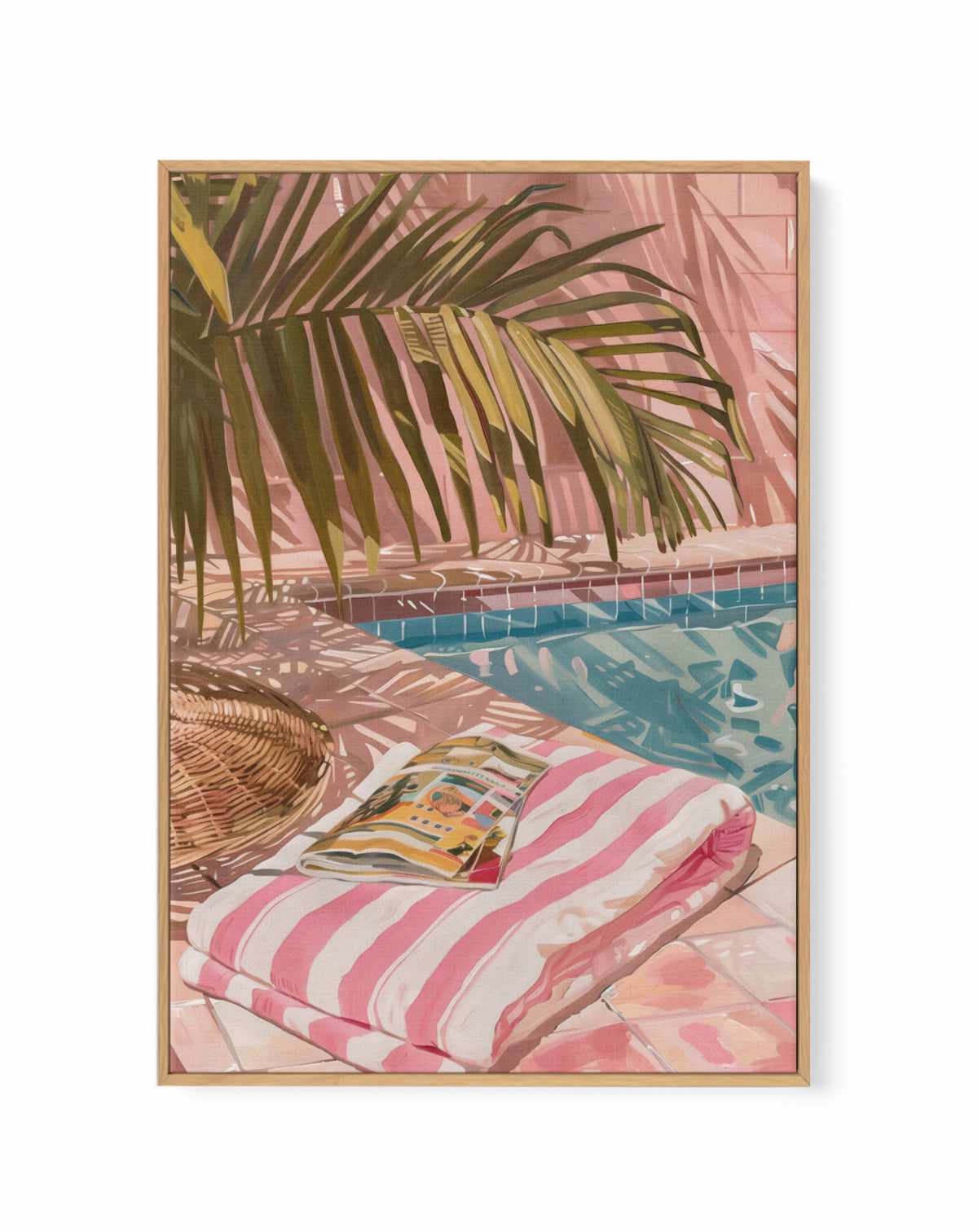 By the Pool, Malibu | Framed Canvas Art Print