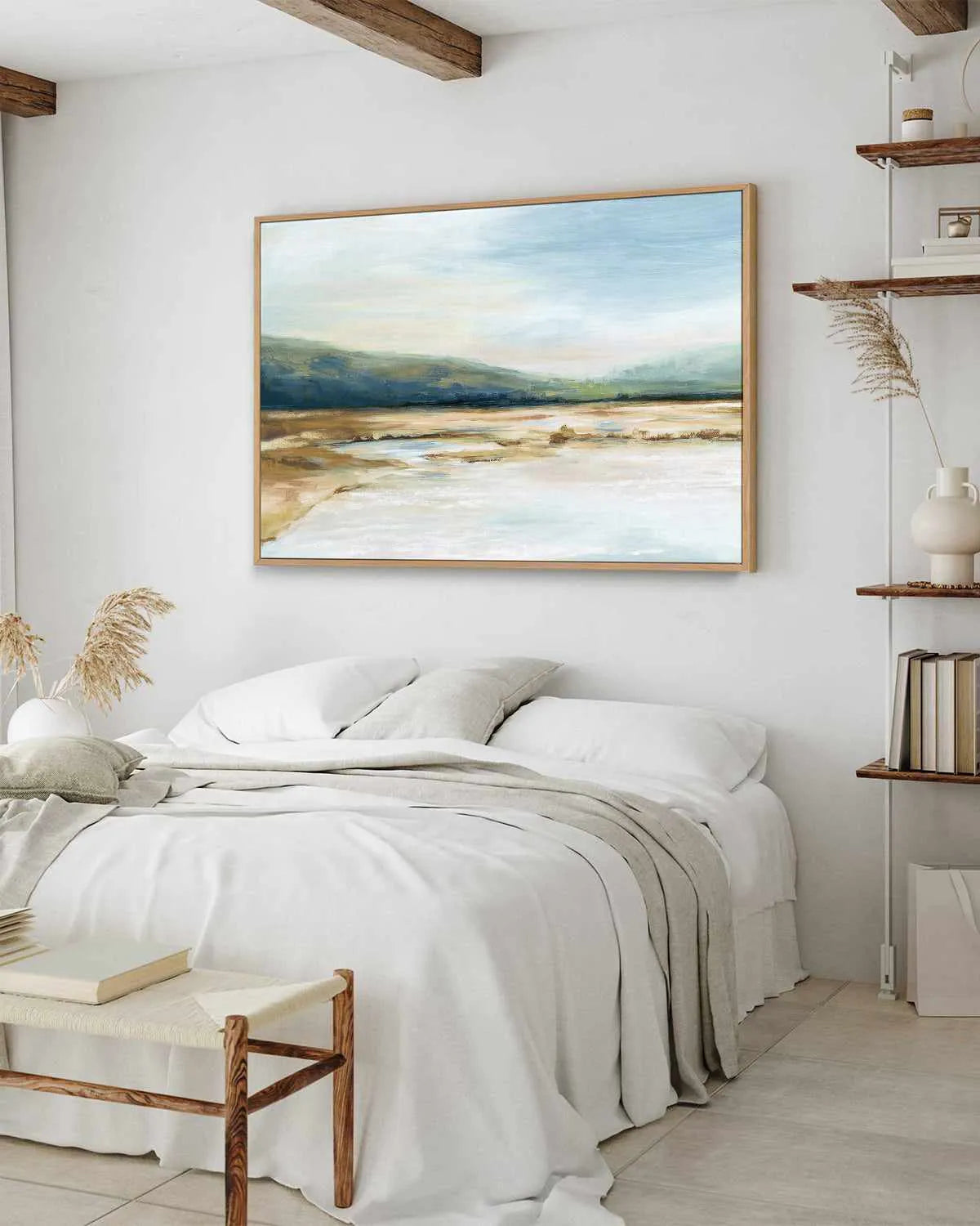 By the Water I | Framed Canvas Art Print from Olive et Oriel where you can shop wallpaper and artworks online
