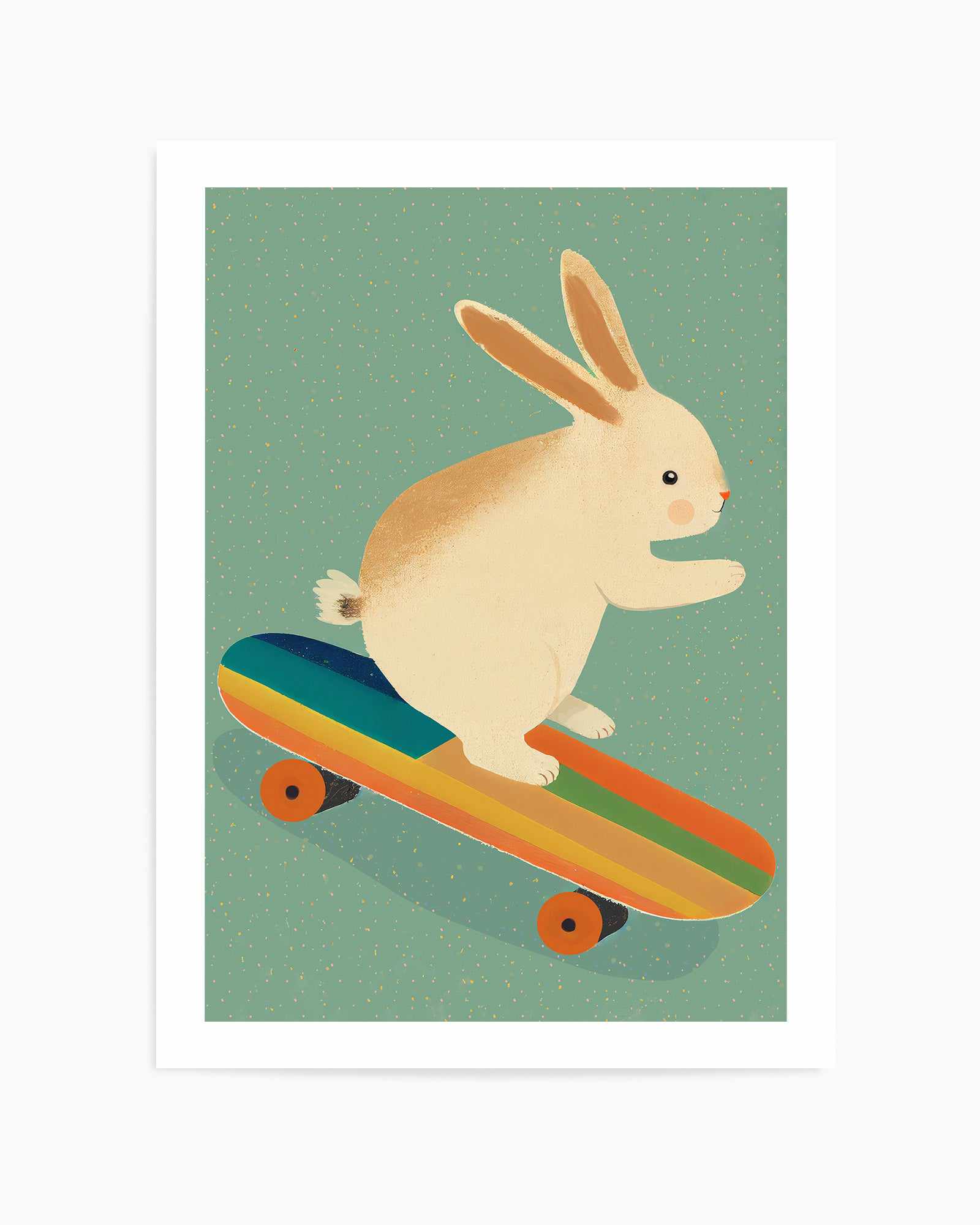 Bunny On Skateboard By Treechild | Art Print from Olive et Oriel where you can shop wallpaper and artworks online