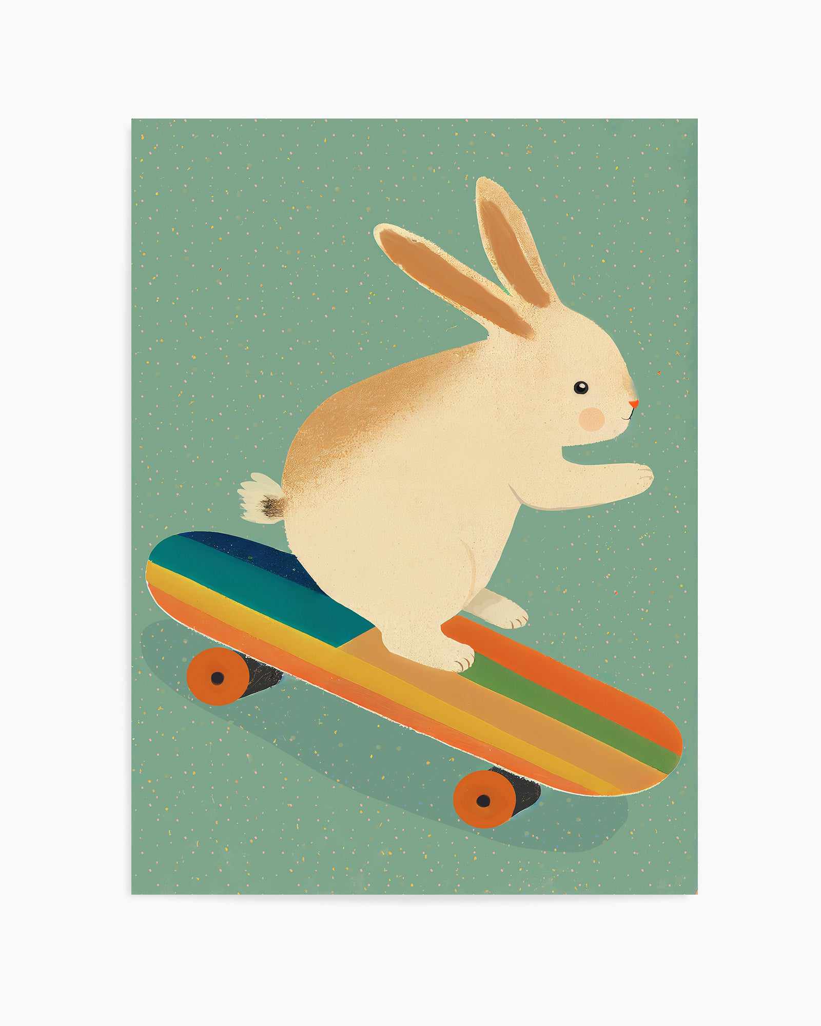 Bunny On Skateboard By Treechild | Art Print from Olive et Oriel where you can shop wallpaper and artworks online