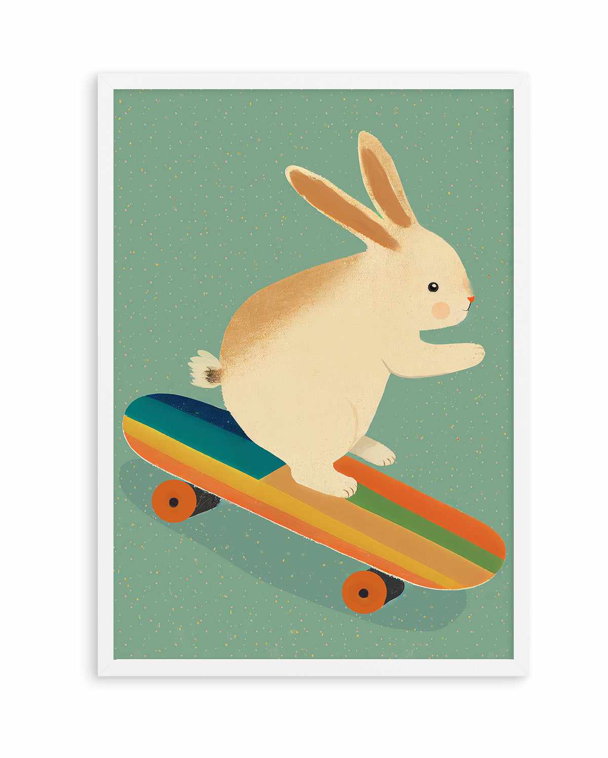 Bunny On Skateboard By Treechild | Art Print from Olive et Oriel where you can shop wallpaper and artworks online