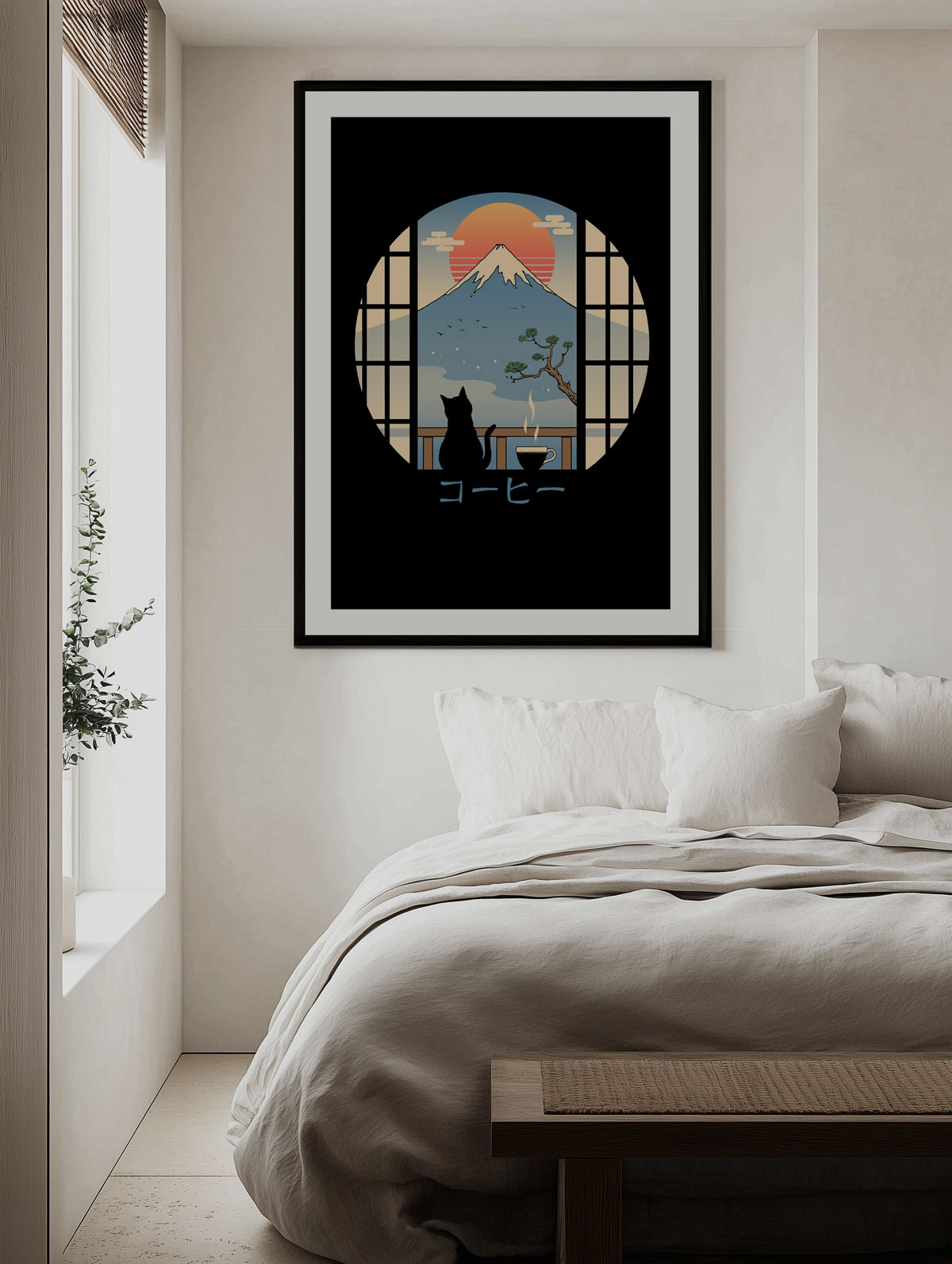 Coffee Cat In Mt. Fuji by Vincent Trinidad | Art Print