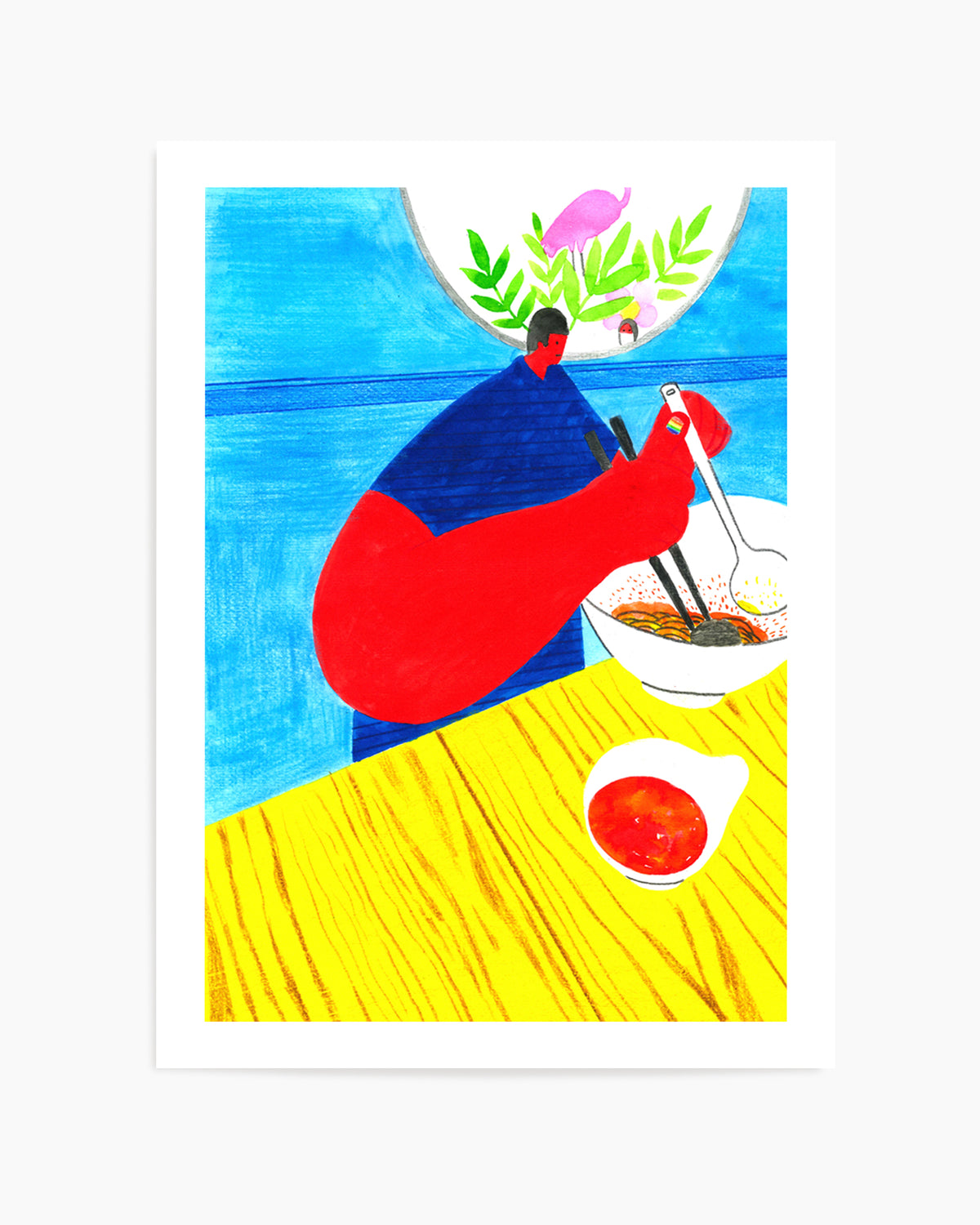 Colorful Noodle Dining by Zhigang Zhang | Art Print