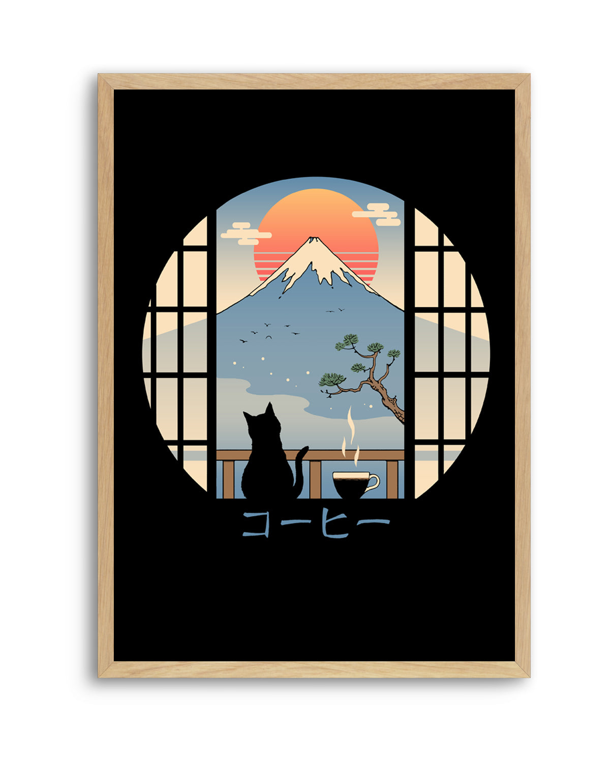 Coffee Cat In Mt. Fuji by Vincent Trinidad | Art Print