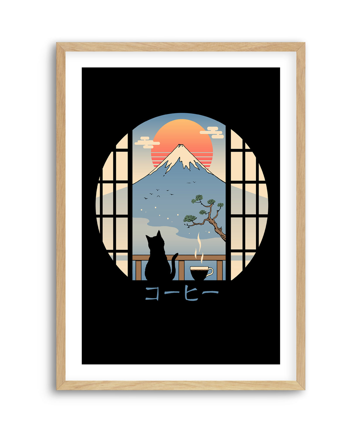 Coffee Cat In Mt. Fuji by Vincent Trinidad | Art Print