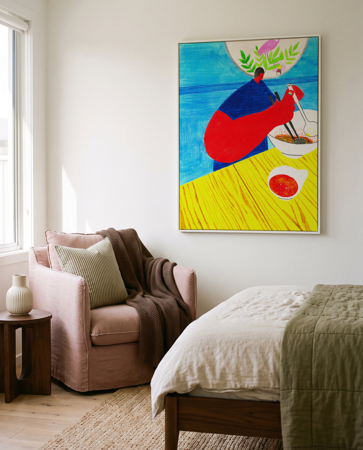 Colorful Noodle Dining by Zhigang Zhang | Framed Canvas Art Print