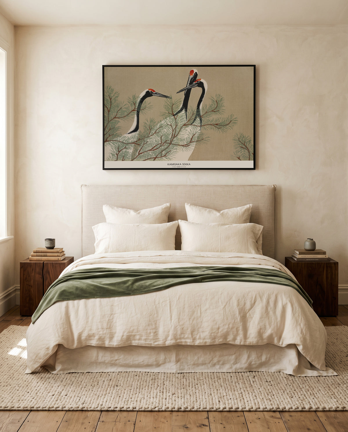 Cranes From Momoyogusa | Framed Canvas Art Print
