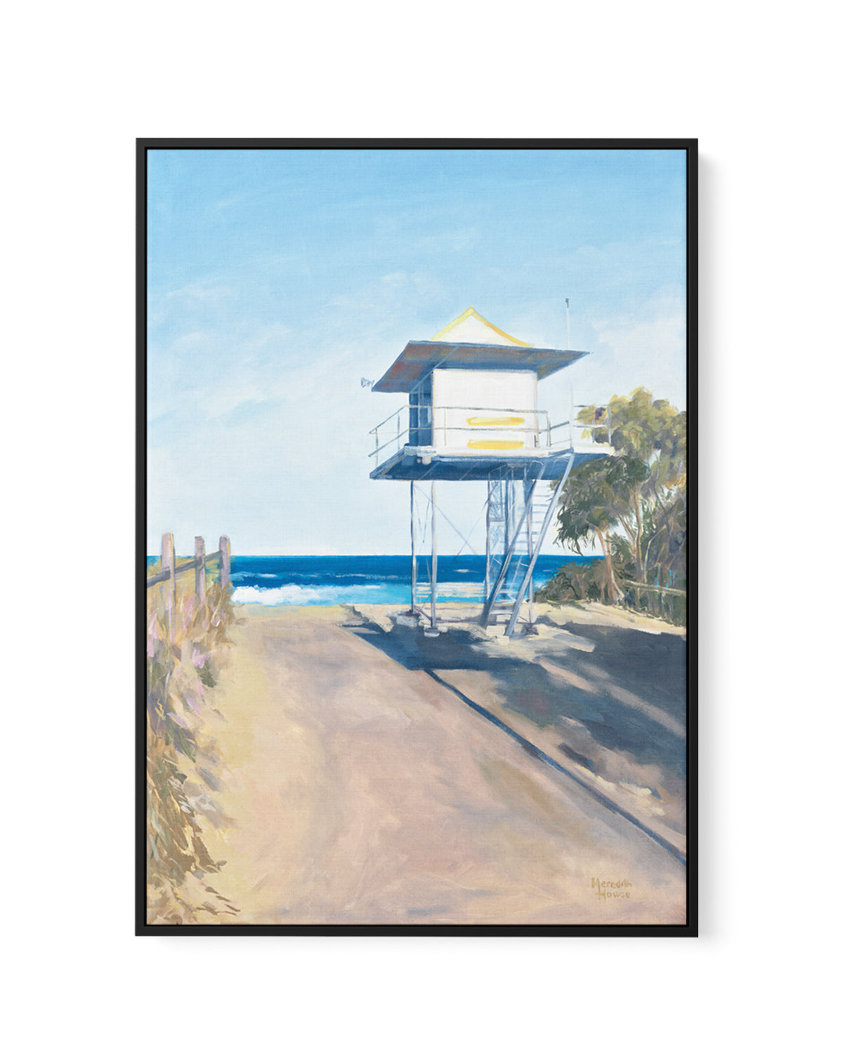 Curramundi Lifeguard Tower by Meredith Howse | Framed Canvas Art Print