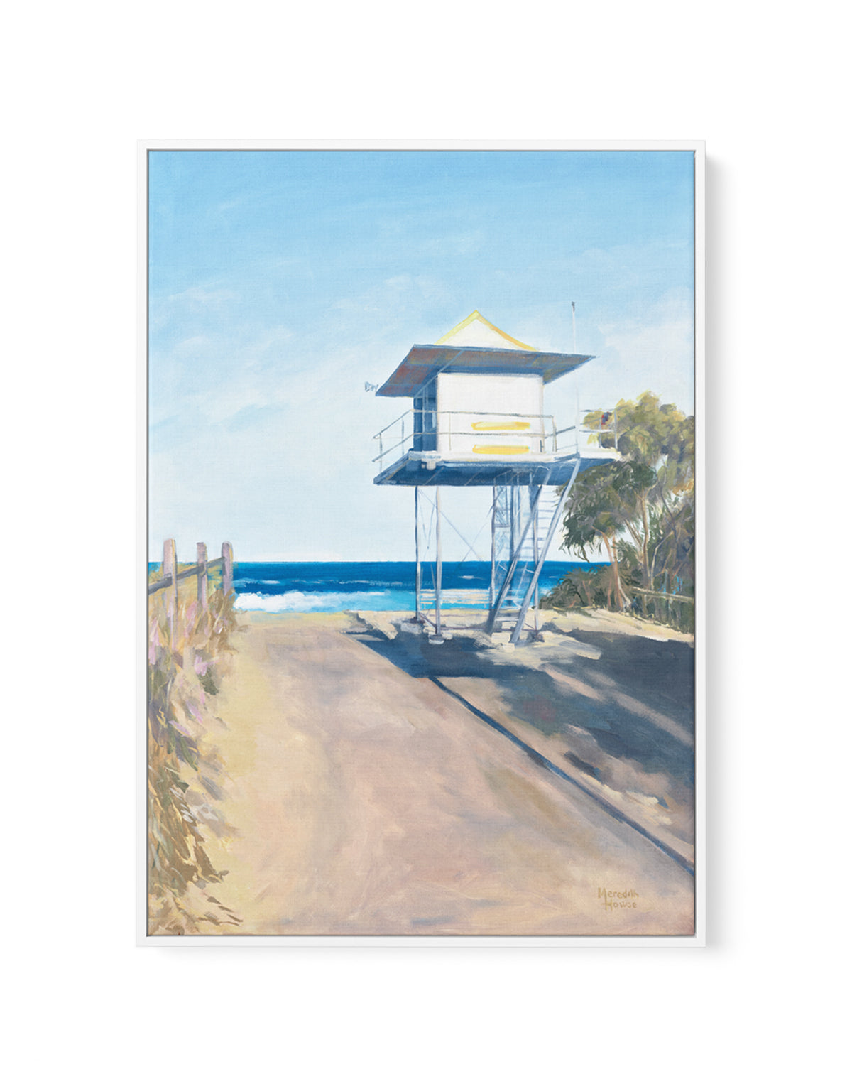 Curramundi Lifeguard Tower by Meredith Howse | Framed Canvas Art Print