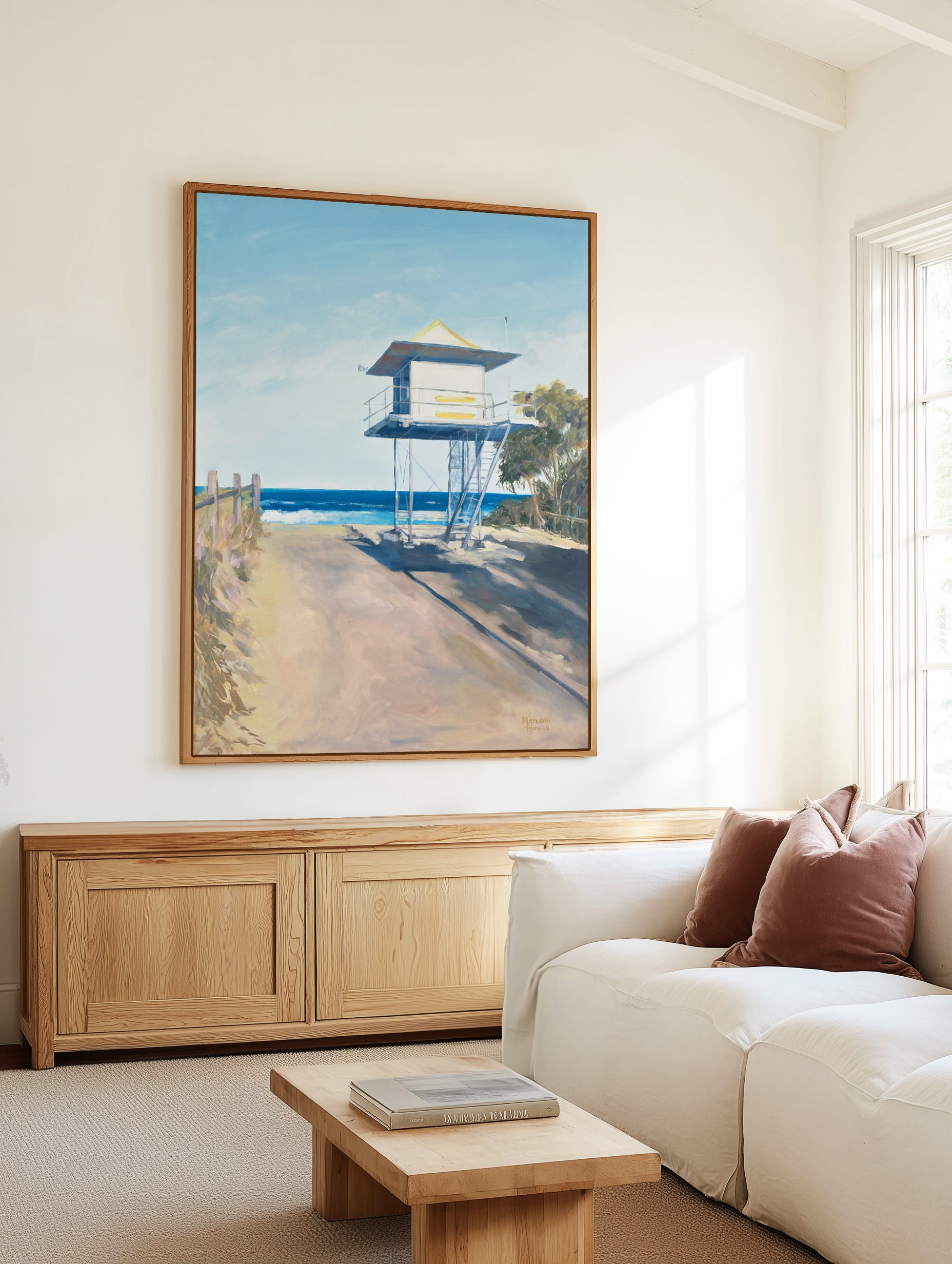 Curramundi Lifeguard Tower by Meredith Howse | Framed Canvas Art Print