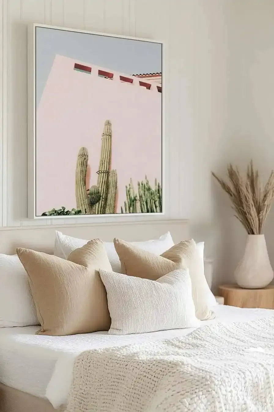Cactus Wall I | Framed Canvas Art Print from Olive et Oriel where you can shop wallpaper and artworks online