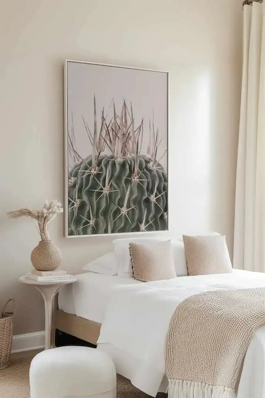 Cactus On Pink I | Framed Canvas Art Print from Olive et Oriel where you can shop wallpaper and artworks online