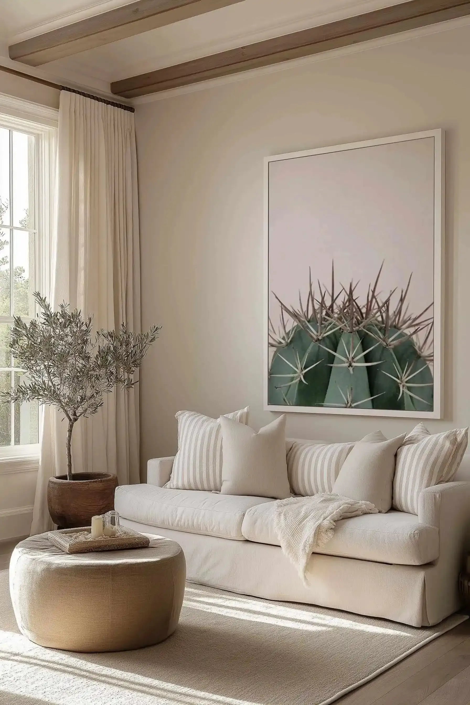Cactus On Pink II | Framed Canvas Art Print from Olive et Oriel where you can shop wallpaper and artworks online