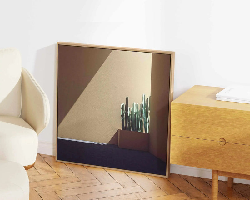 Cactus Wall by Guachinarte | Framed Canvas Art Print from Olive et Oriel where you can shop wallpaper and artworks online
