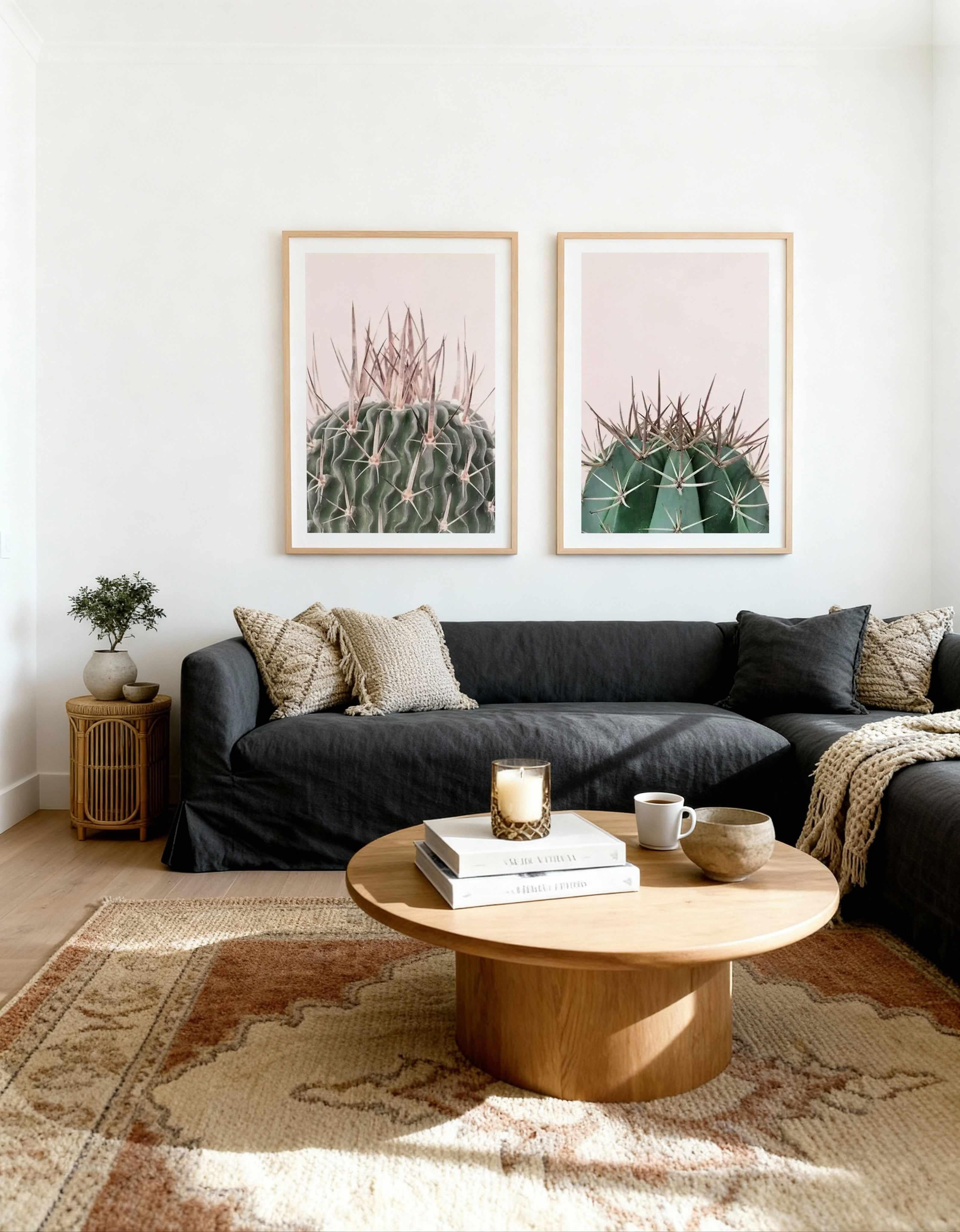 Cactus on Pink I & II Art Print Set of 2 | Matching Wall Art from Olive et Oriel where you can shop wallpaper and artworks online