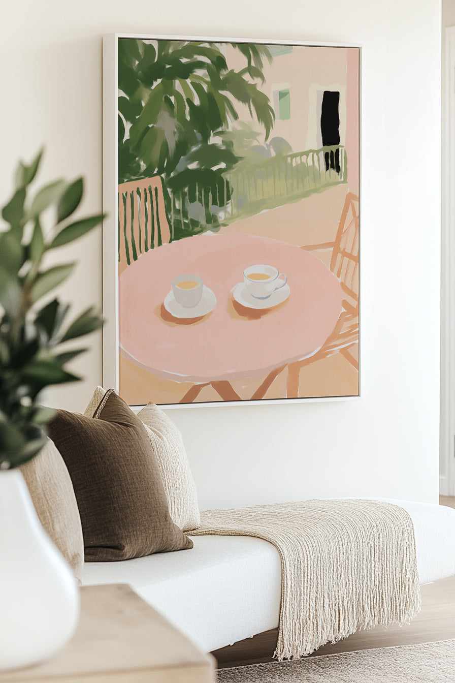 Cafe Para Dos | Framed Canvas Art Print