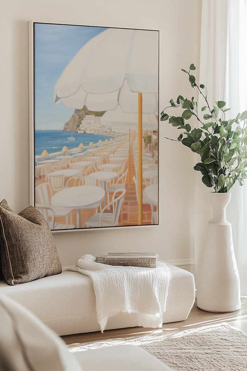 Cafe Positano | Framed Canvas Art Print