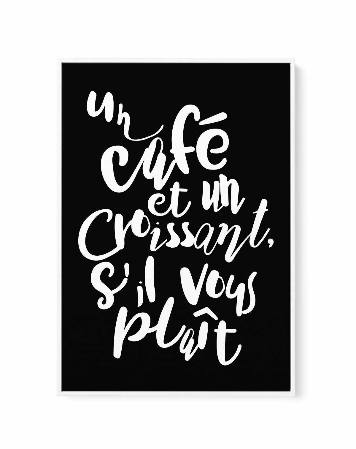 Cafe a Croissant | Framed Canvas Art Print