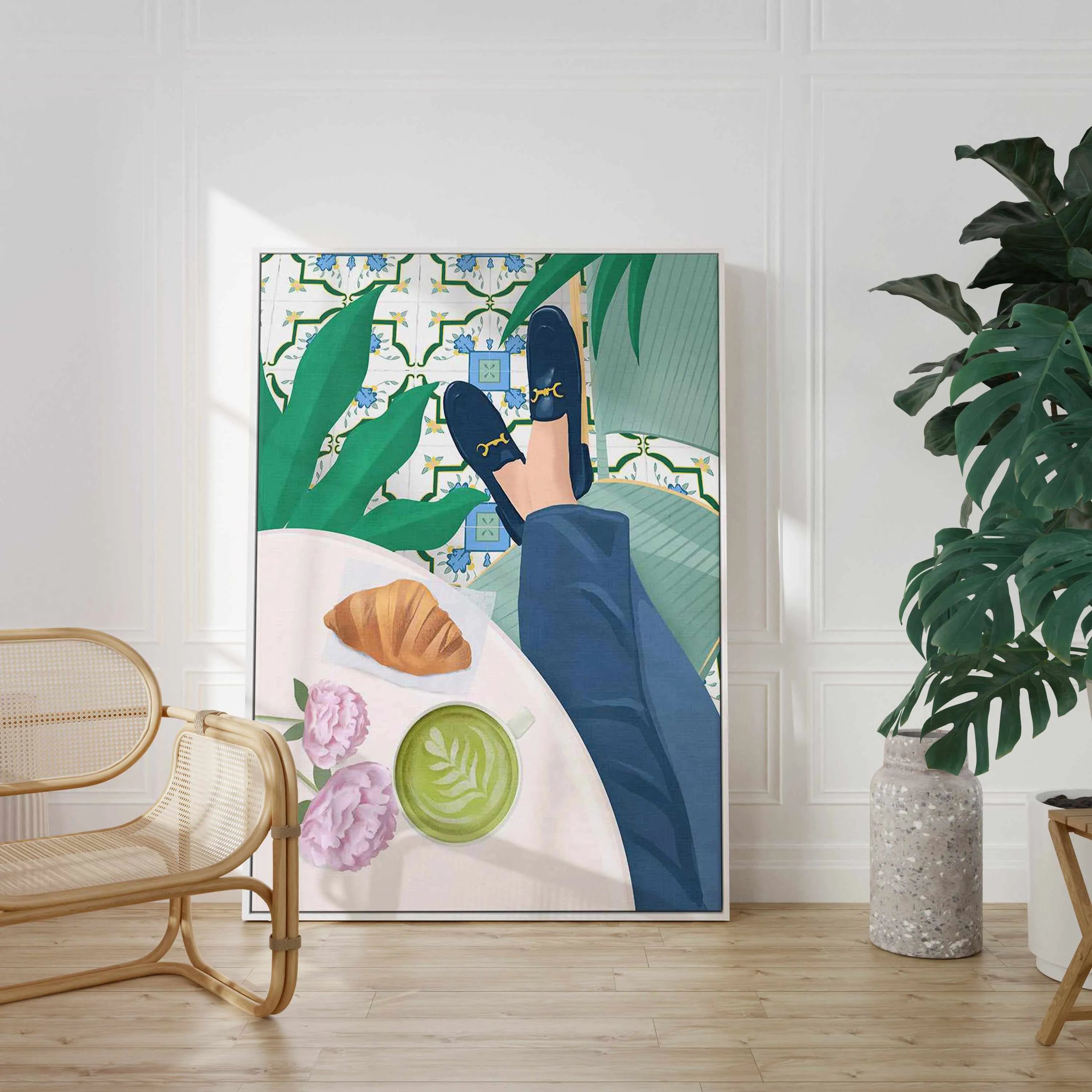 Cafe de Paris by Petra Lizde | Framed Canvas Art Print from Olive et Oriel where you can shop wallpaper and artworks online