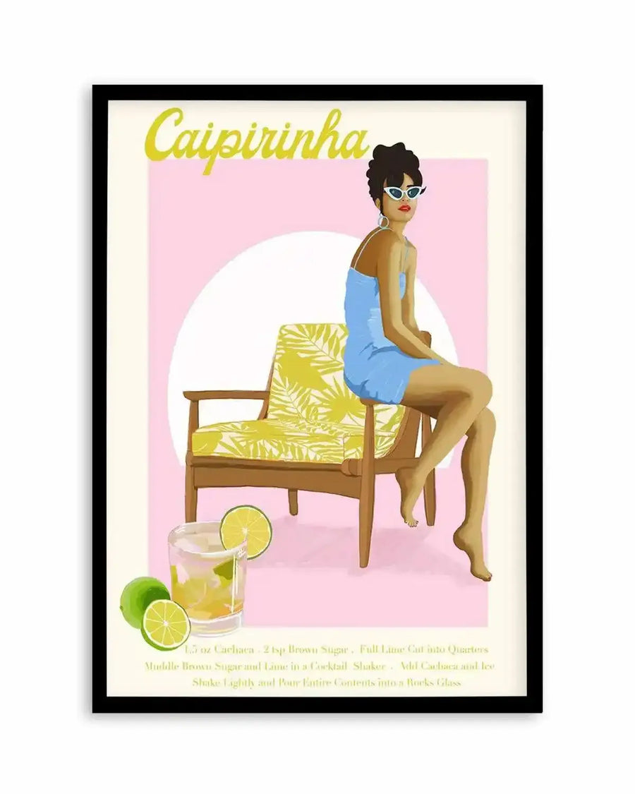 Caipirinha By Jenny Liz Rome Art Print pink vintage art print