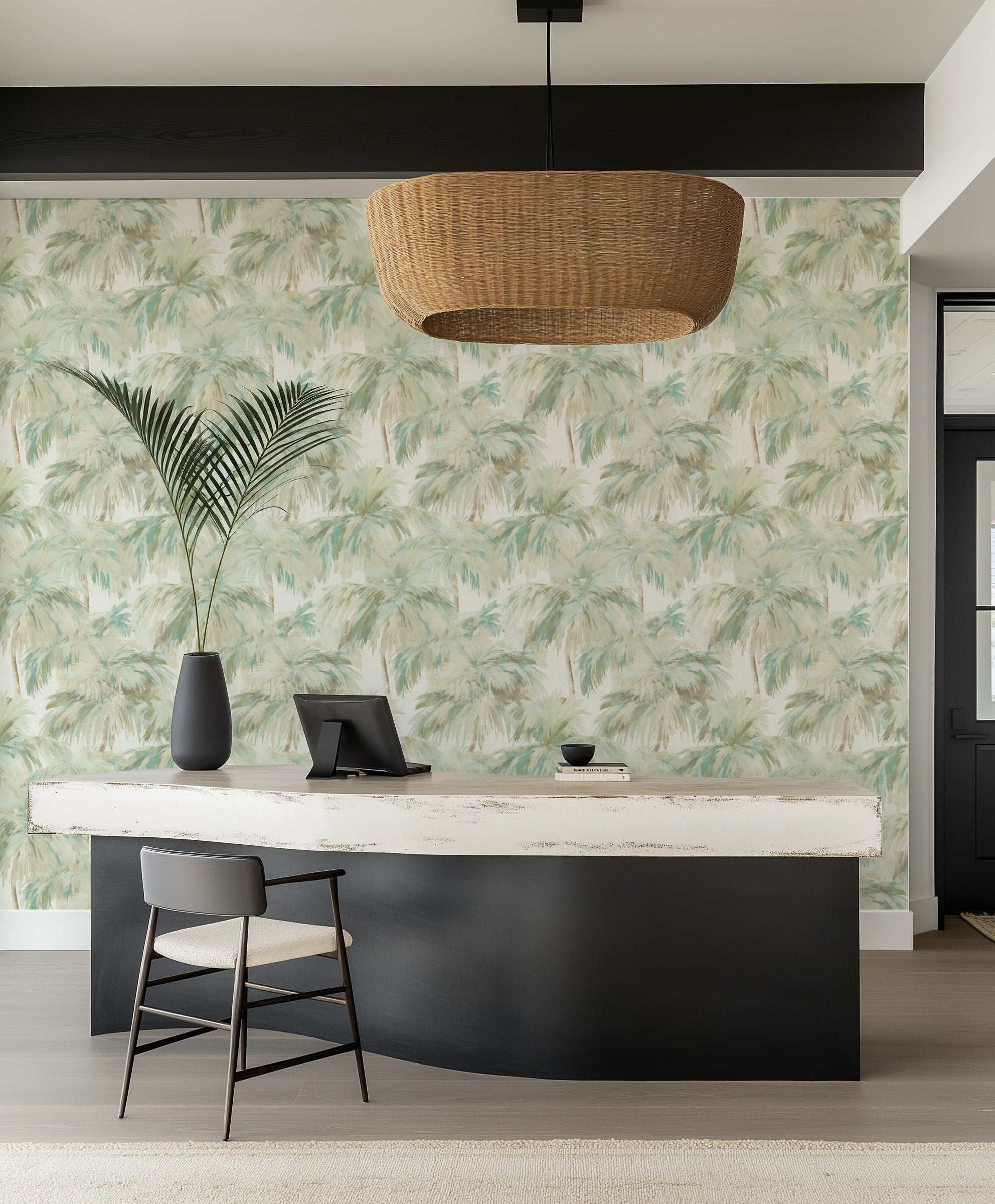 Cairns Palms Commercial Vinyl Wallpaper from Olive et Oriel where you can shop wallpaper and artworks online