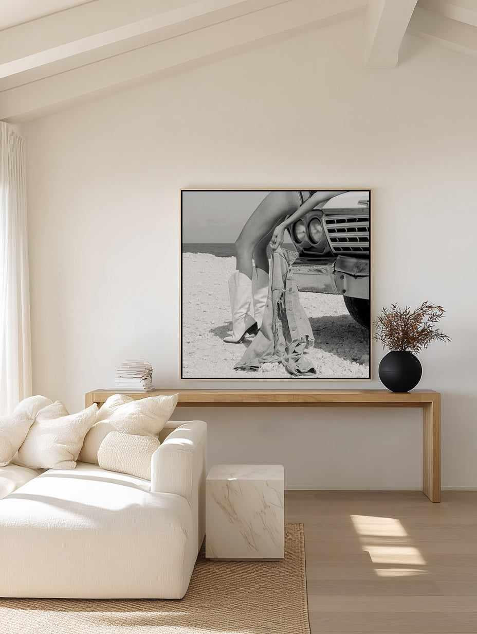 Cali Days I B&W by Amy Hallam | Framed Canvas Art Print from Olive et Oriel where you can shop wallpaper and artworks online