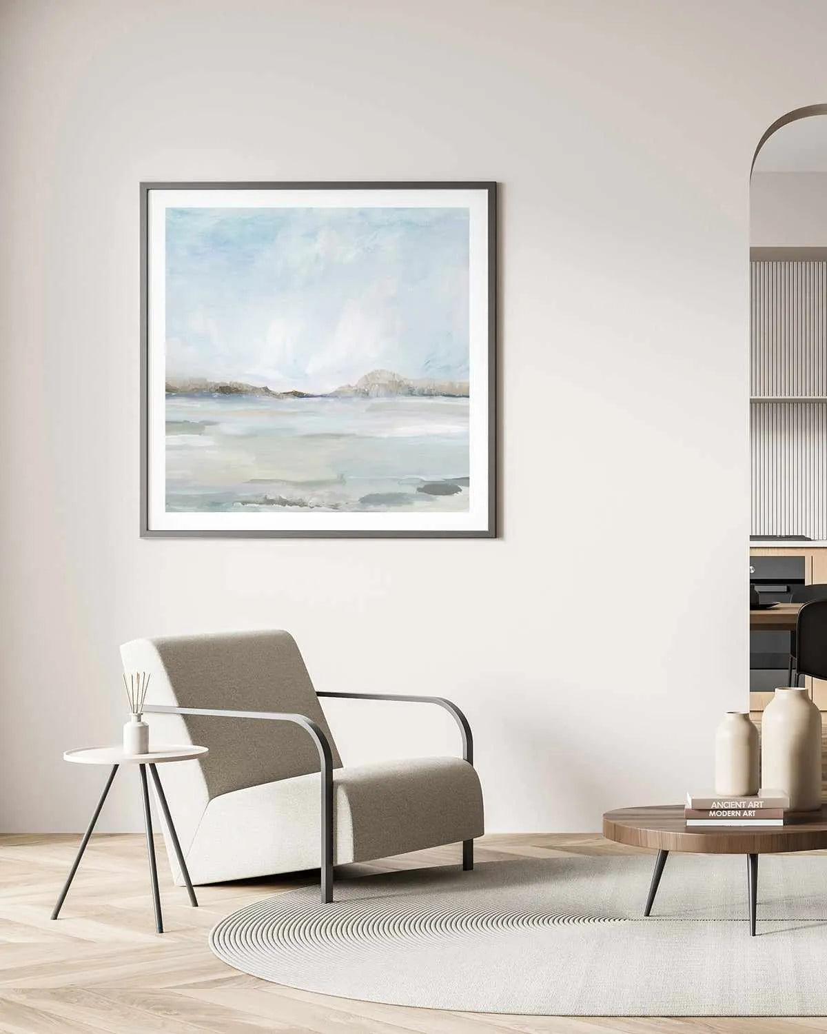 Calm Coastal Art Print from Olive et Oriel where you can shop wallpaper and artworks online