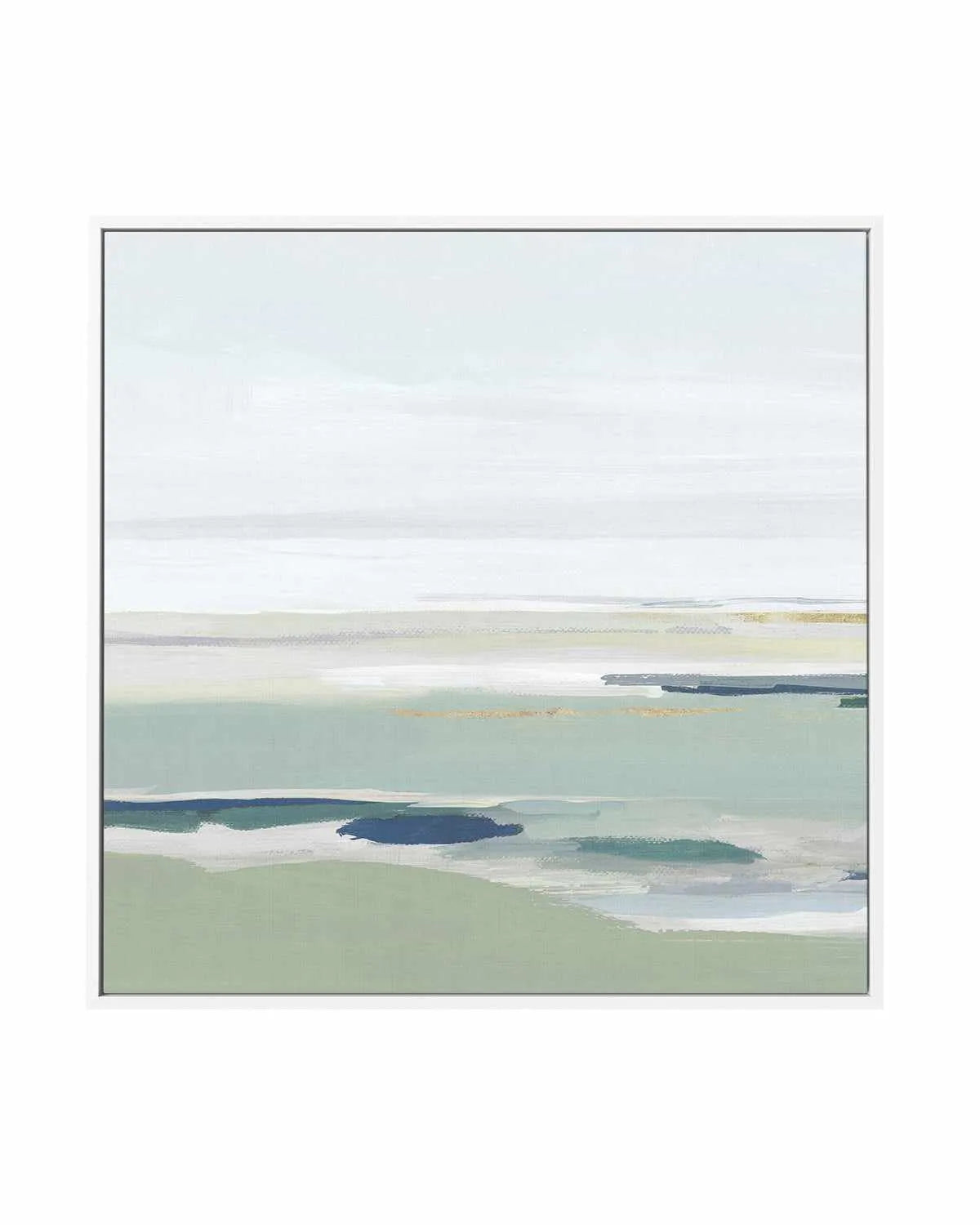 Calm Green Left SQ | Framed Canvas Art Print from Olive et Oriel where you can shop wallpaper and artworks online