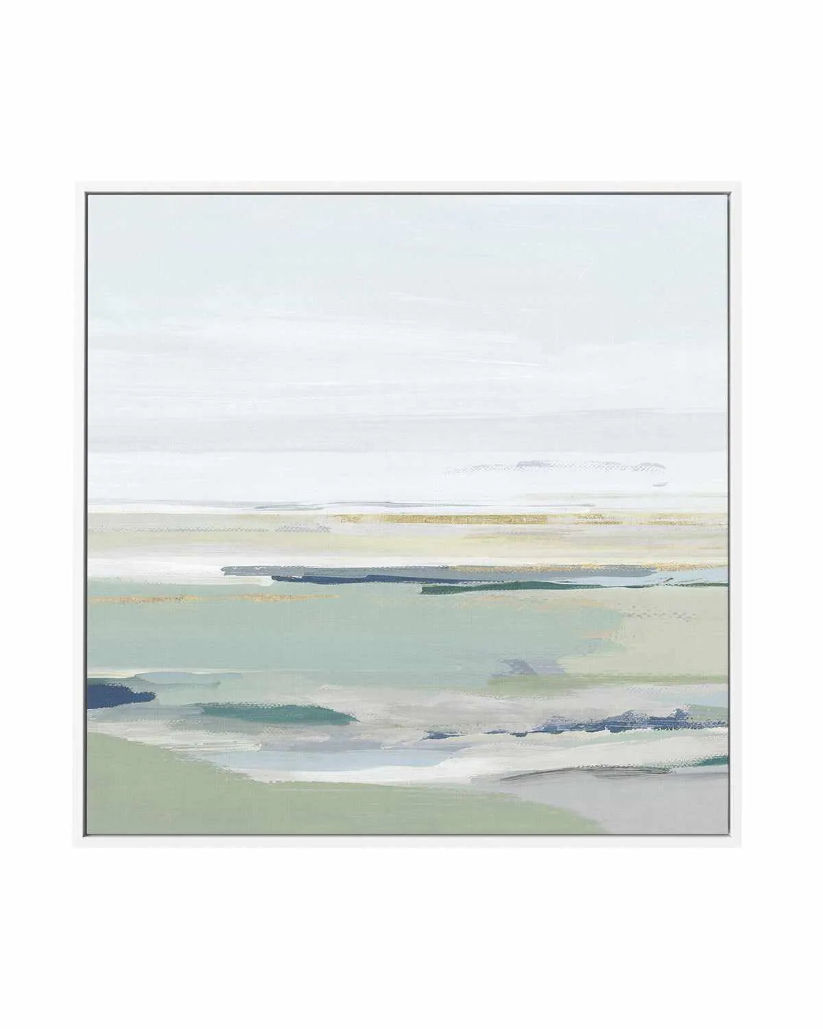 Calm Green Right SQ | Framed Canvas Art Print from Olive et Oriel where you can shop wallpaper and artworks online