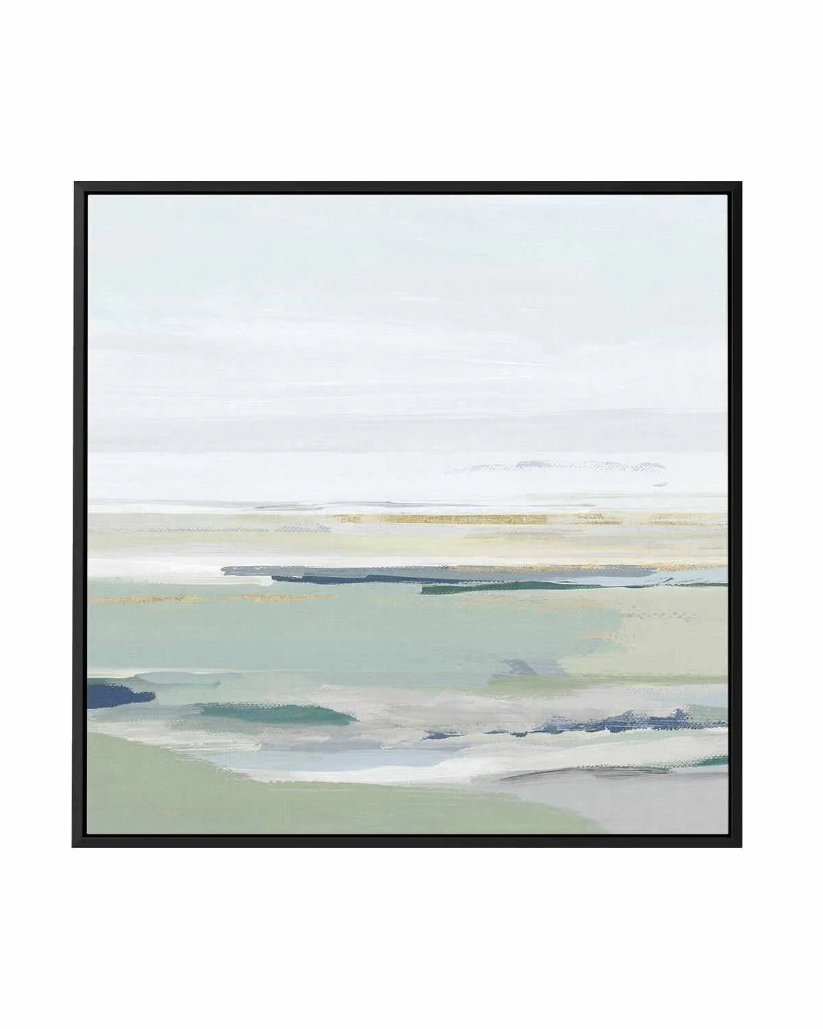 Calm Green Right SQ | Framed Canvas Art Print from Olive et Oriel where you can shop wallpaper and artworks online