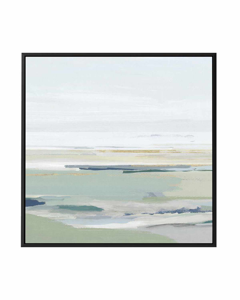 Calm Green Right SQ | Framed Canvas Art Print