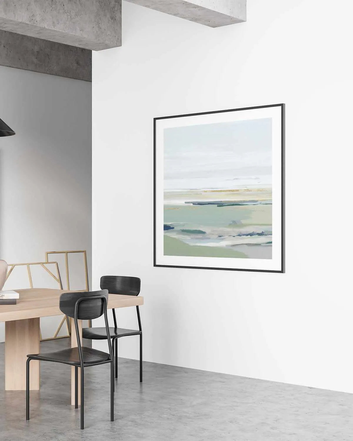 Calm Green Right SQ Art Print from Olive et Oriel where you can shop wallpaper and artworks online