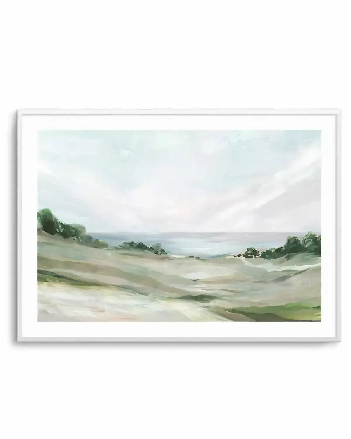 Abstract Landscape Wall Art Print | Calm Hill Green Tones – Olive et Oriel