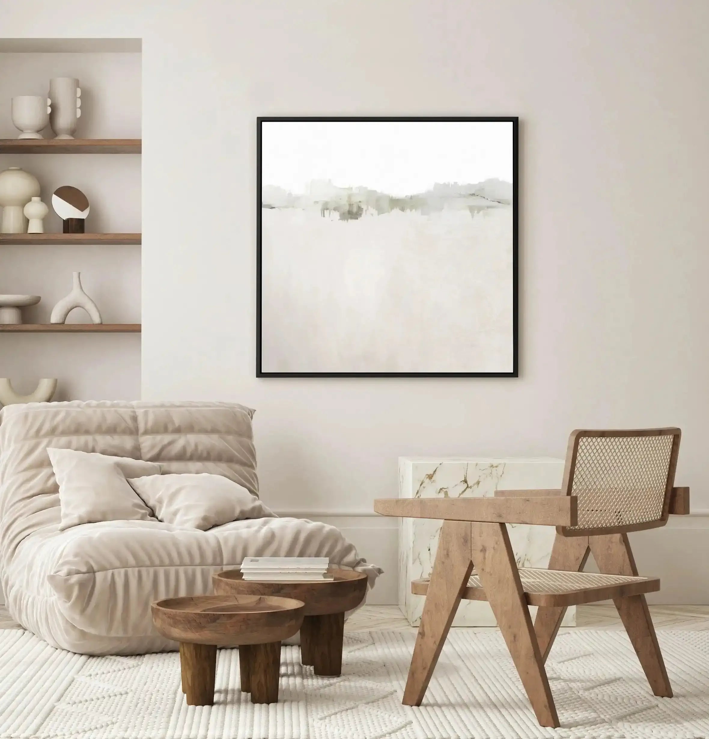 Calm View by Dan Hobday SQ | Framed Canvas-CANVAS-You can shop wall art online with Olive et Oriel for everything from abstract art to fun kids wall art. Our beautiful modern art prints and canvas art are available from large canvas prints to wall art paintings and our proudly Australian artwork collection offers only the highest quality framed large wall art and canvas art Australia - You can buy fashion photography prints or Hampton print posters and paintings on canvas from Olive et Oriel and