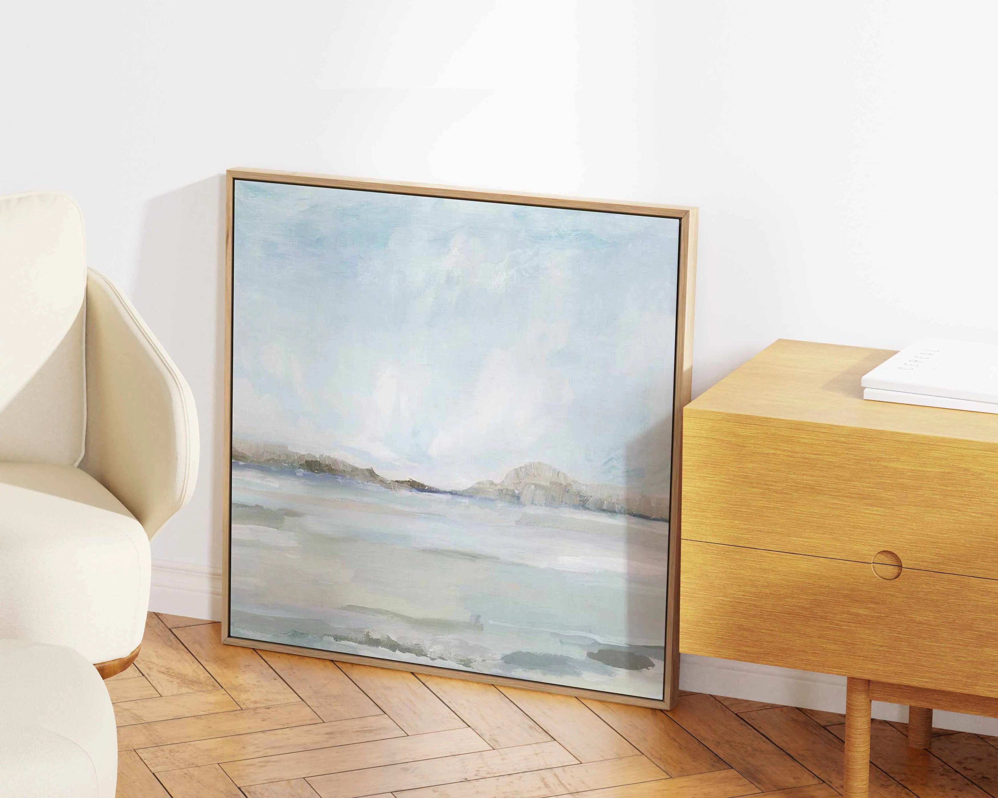 Calm Coastal | Framed Canvas Art Print from Olive et Oriel where you can shop wallpaper and artworks online
