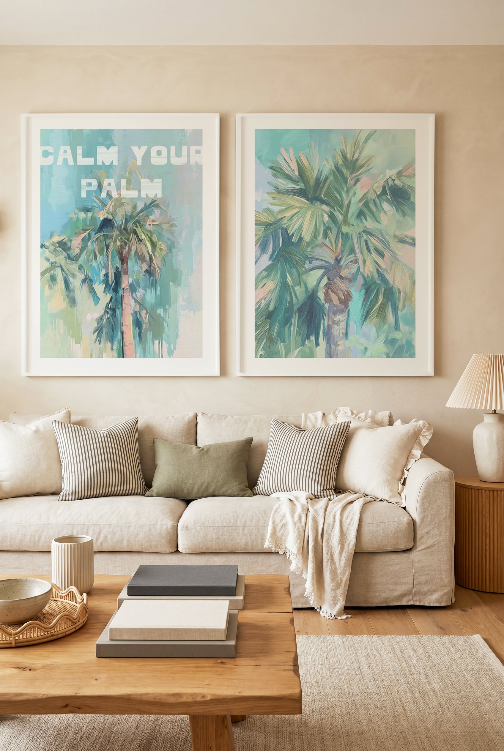 Calm Your Palm I & II Print Set of 2 | Matching Wall Art