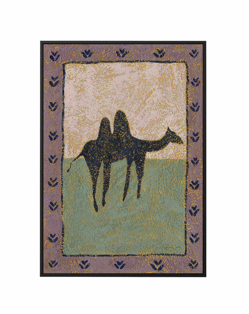 Camel In Lavender by Julie Celina | Framed Canvas Art Print
