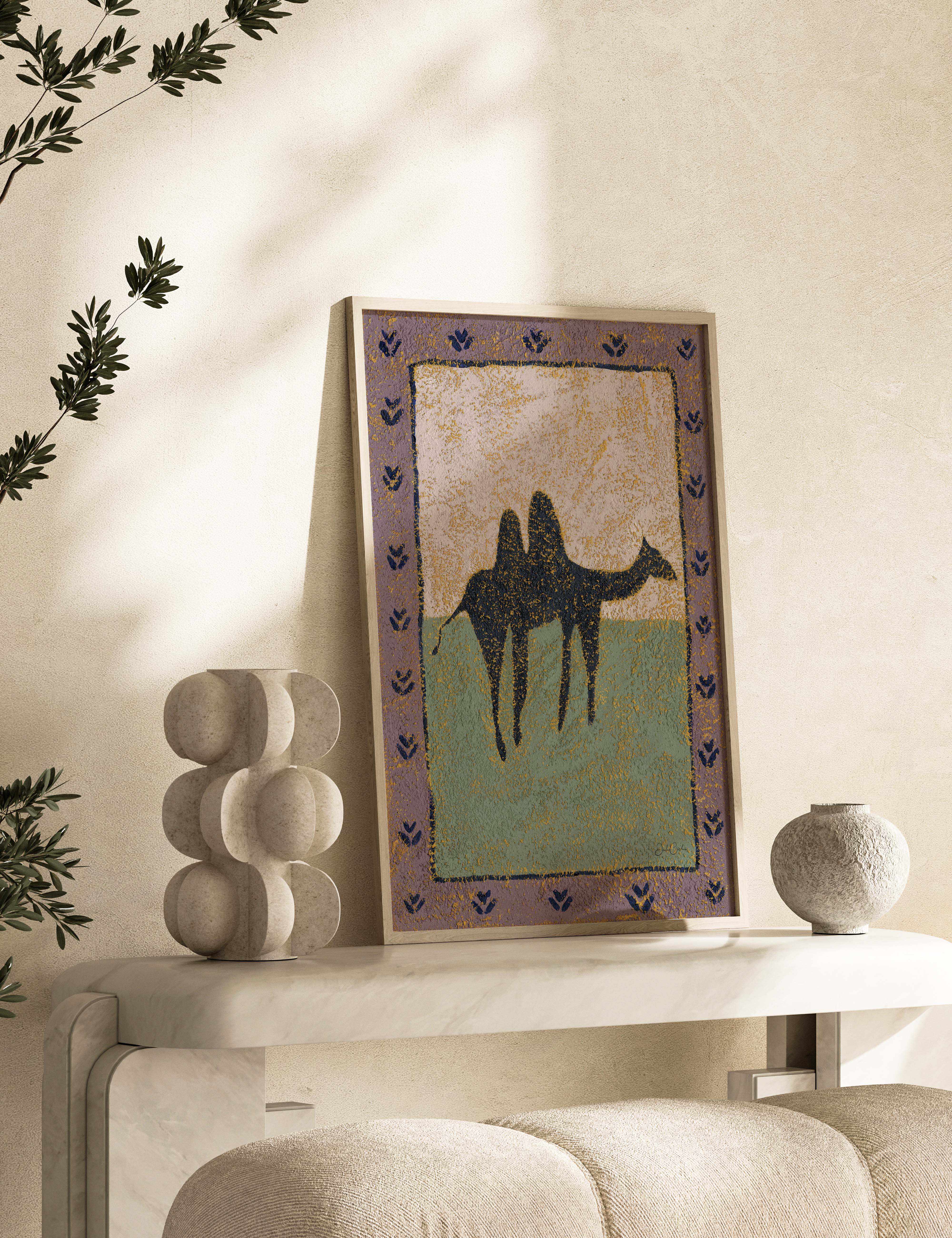 Camel In Lavender by Julie Celina | Art Print