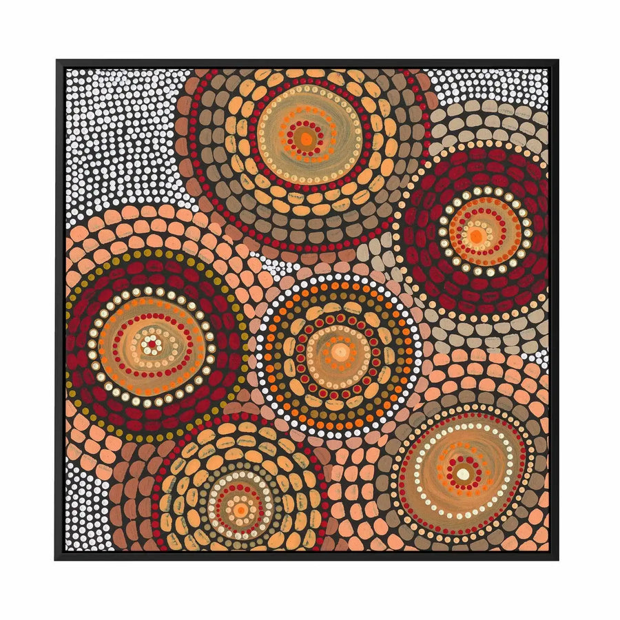 Campfire Meeting by Domica Hill | Framed Canvas Art Print from Olive et Oriel where you can shop wallpaper and artworks online