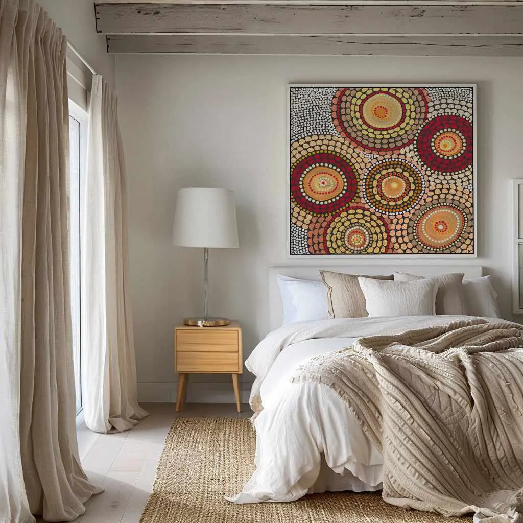 Campfire Meeting by Domica Hill | Framed Canvas Art Print from Olive et Oriel where you can shop wallpaper and artworks online