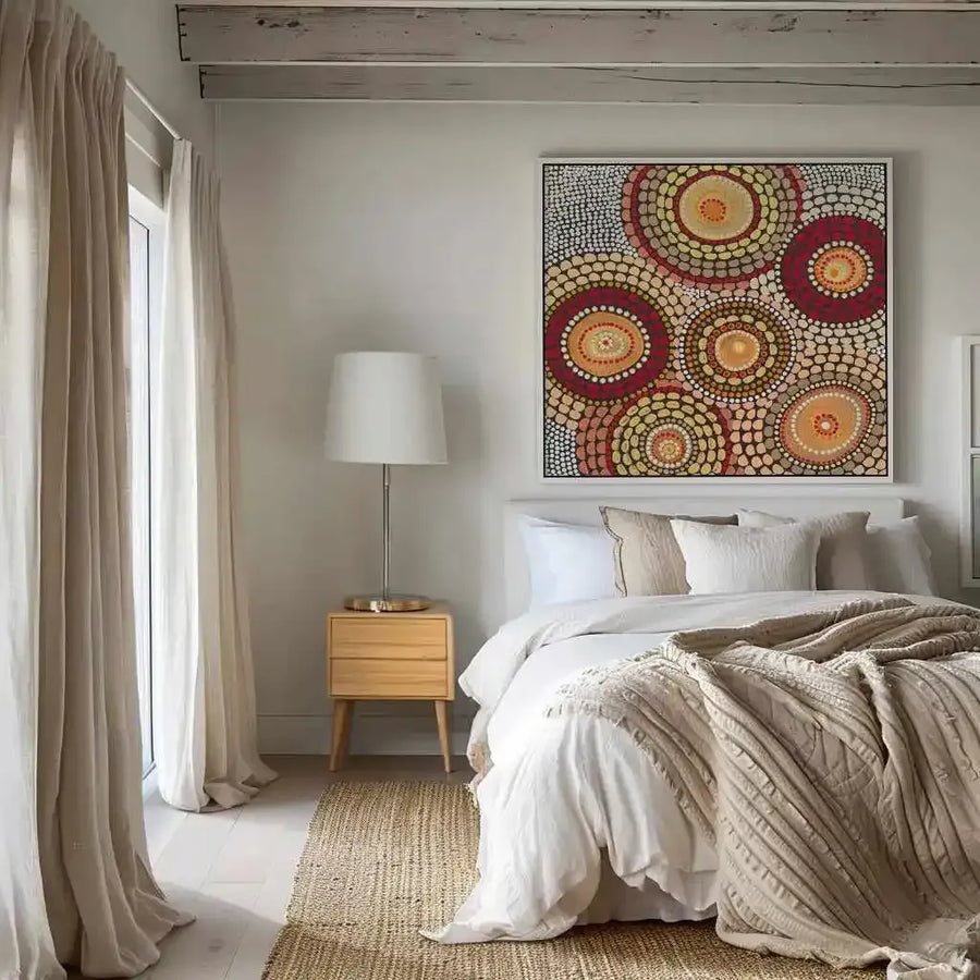 Campfire Meeting by Domica Hill | Framed Canvas Art Print from Olive et Oriel where you can shop wallpaper and artworks online