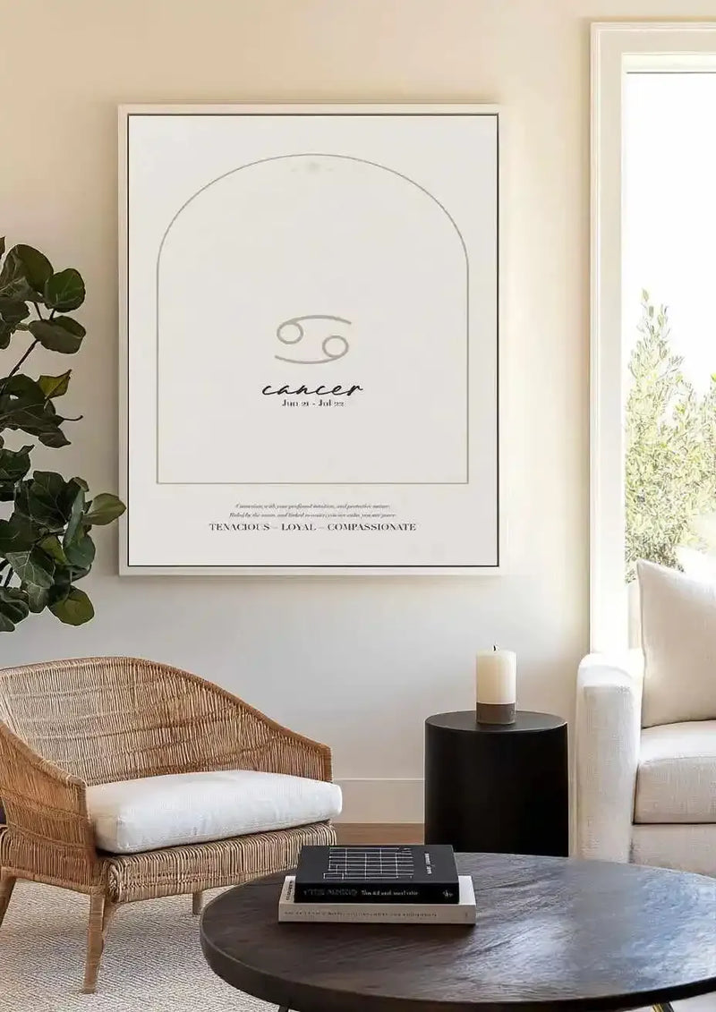 Cancer Star Sign | Framed Canvas Art Print from Olive et Oriel where you can shop wallpaper and artworks online