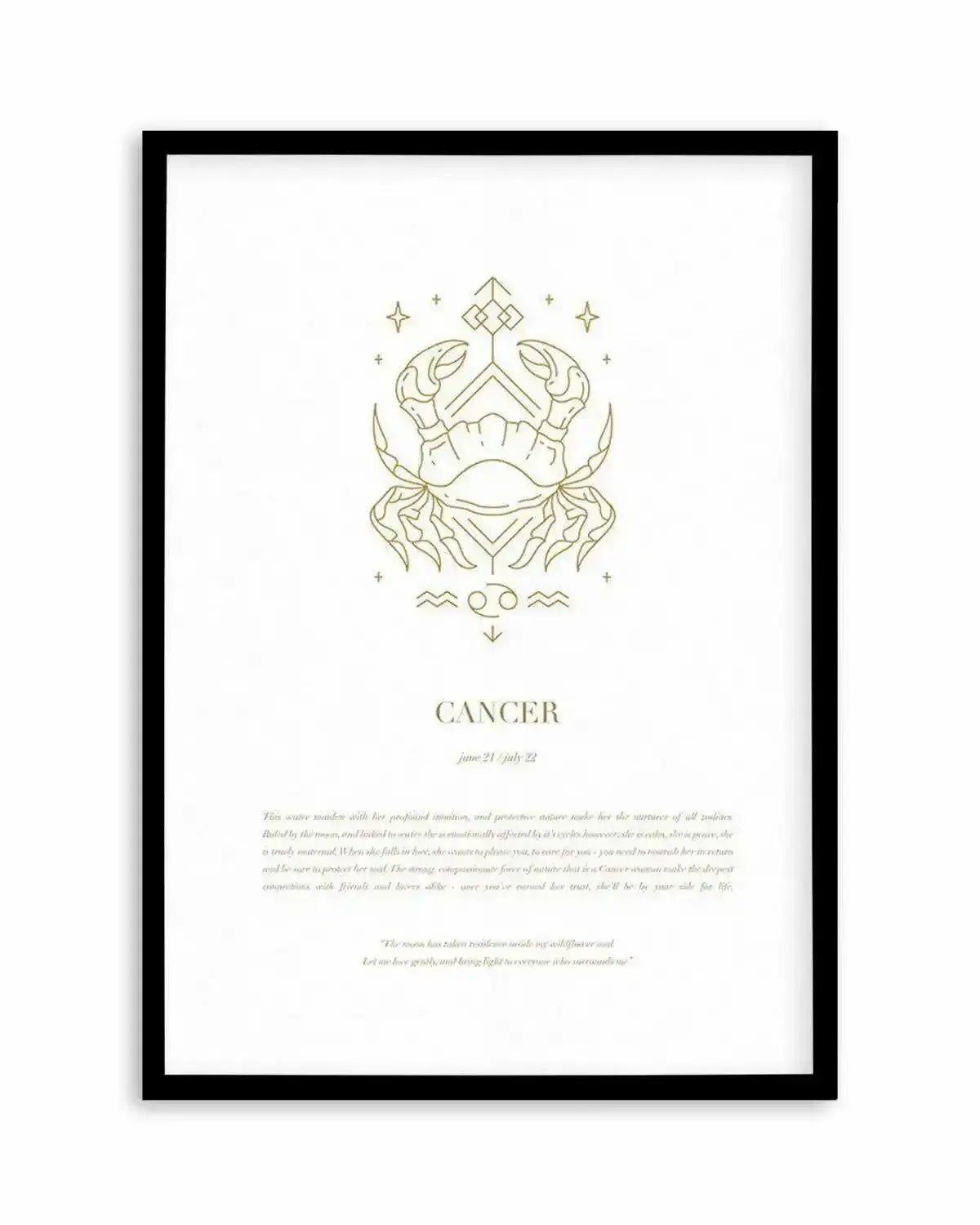 Cancer | Celestial Zodiac Art Print from Olive et Oriel where you can shop wallpaper and artworks online