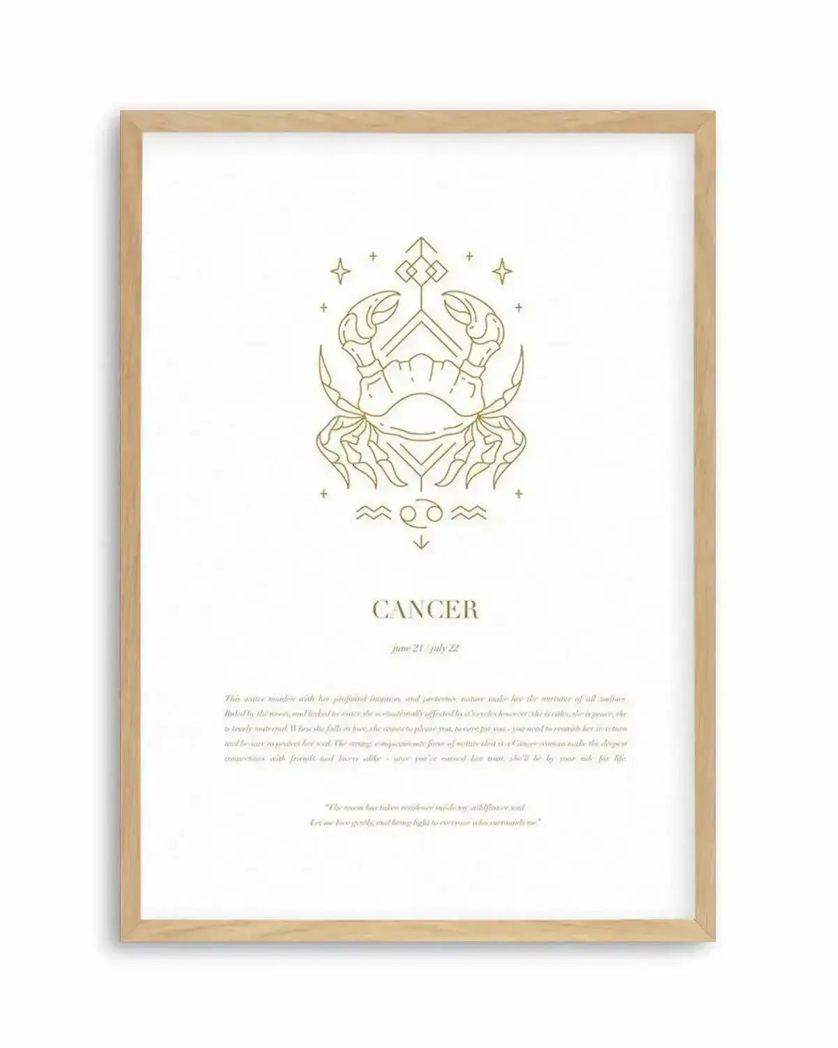 Cancer | Celestial Zodiac Art Print from Olive et Oriel where you can shop wallpaper and artworks online