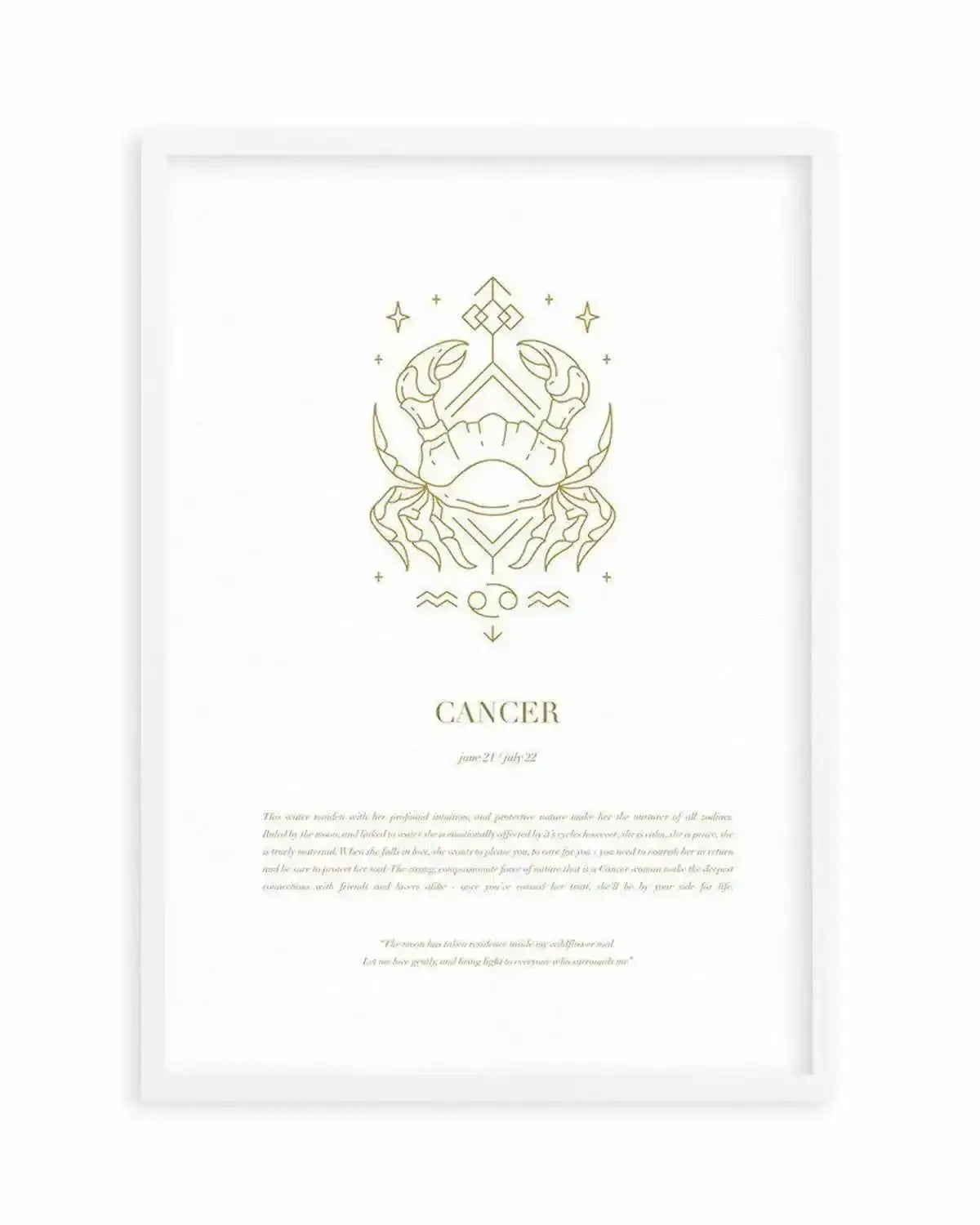 Cancer | Celestial Zodiac Art Print from Olive et Oriel where you can shop wallpaper and artworks online