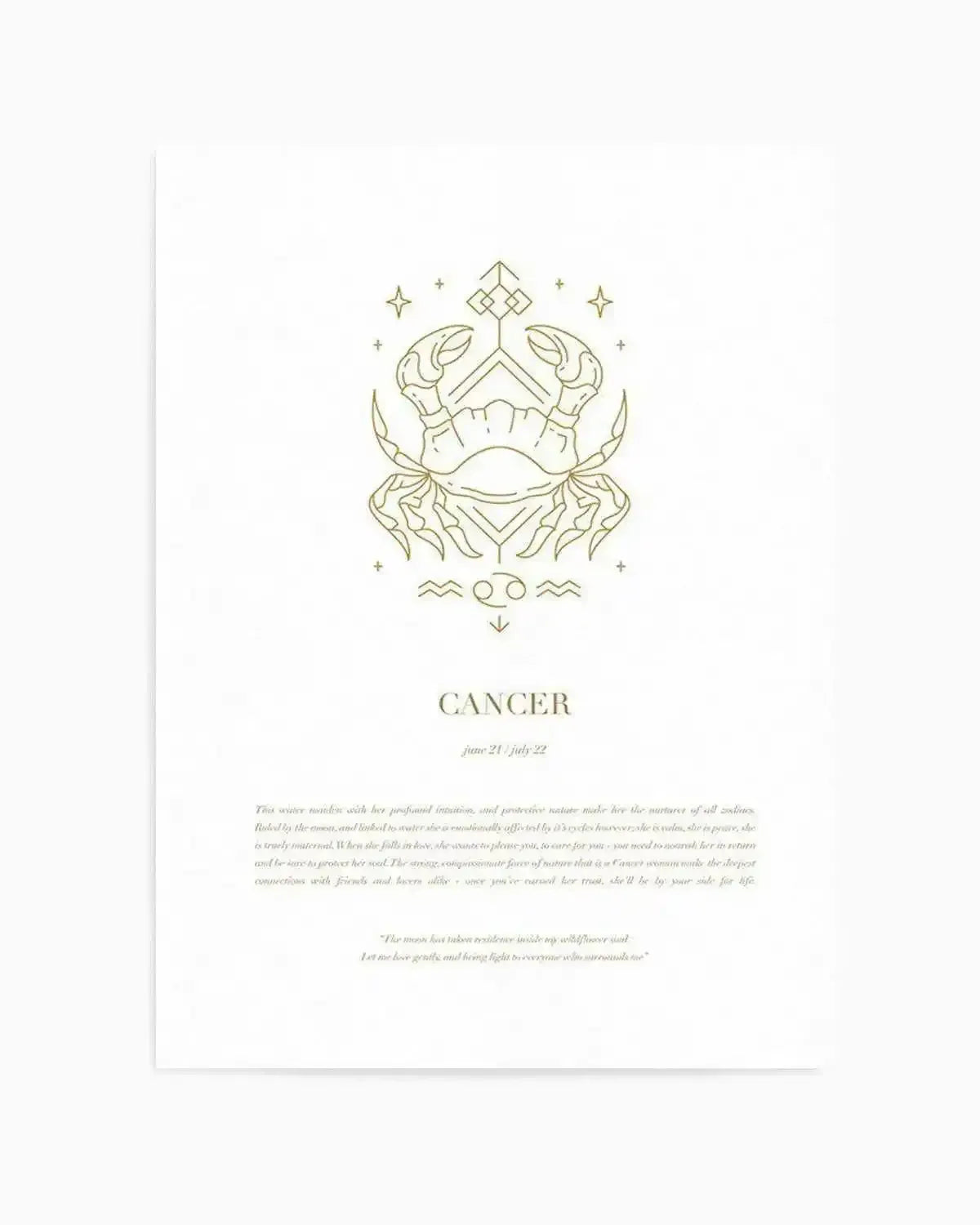 Cancer | Celestial Zodiac Art Print from Olive et Oriel where you can shop wallpaper and artworks online