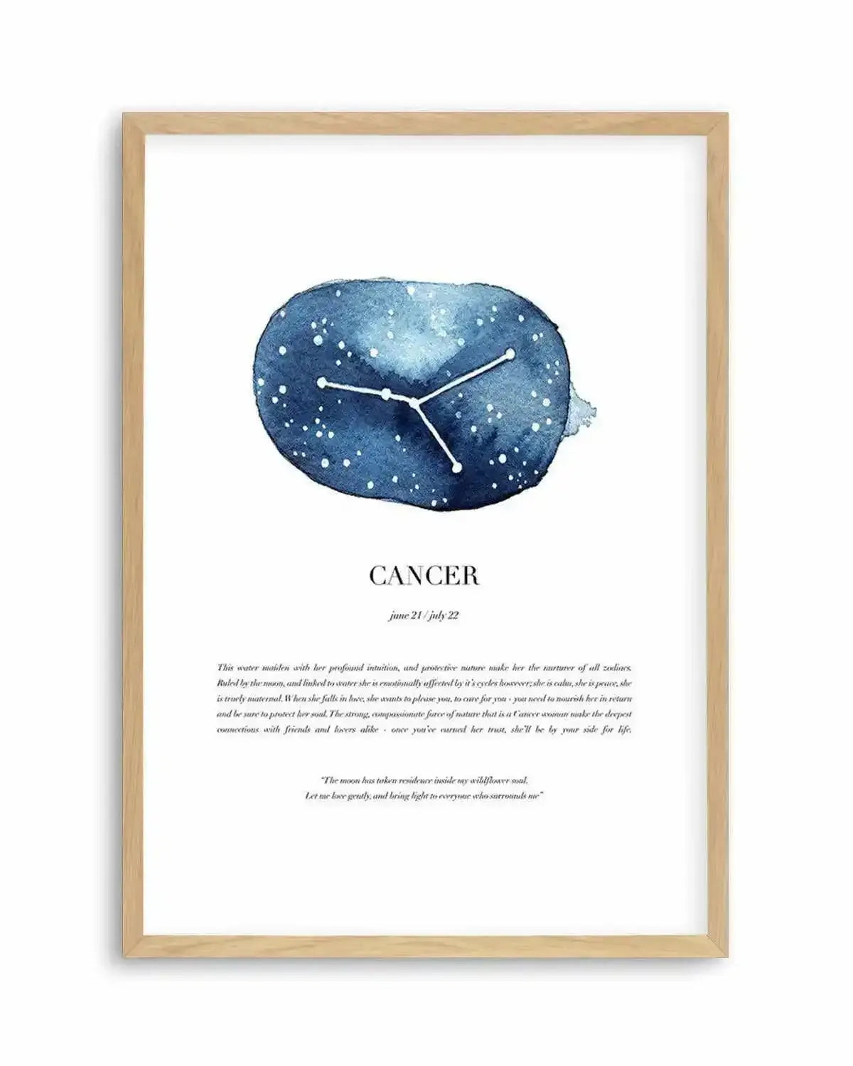 Cancer | Watercolour Zodiac Art Print from Olive et Oriel where you can shop wallpaper and artworks online