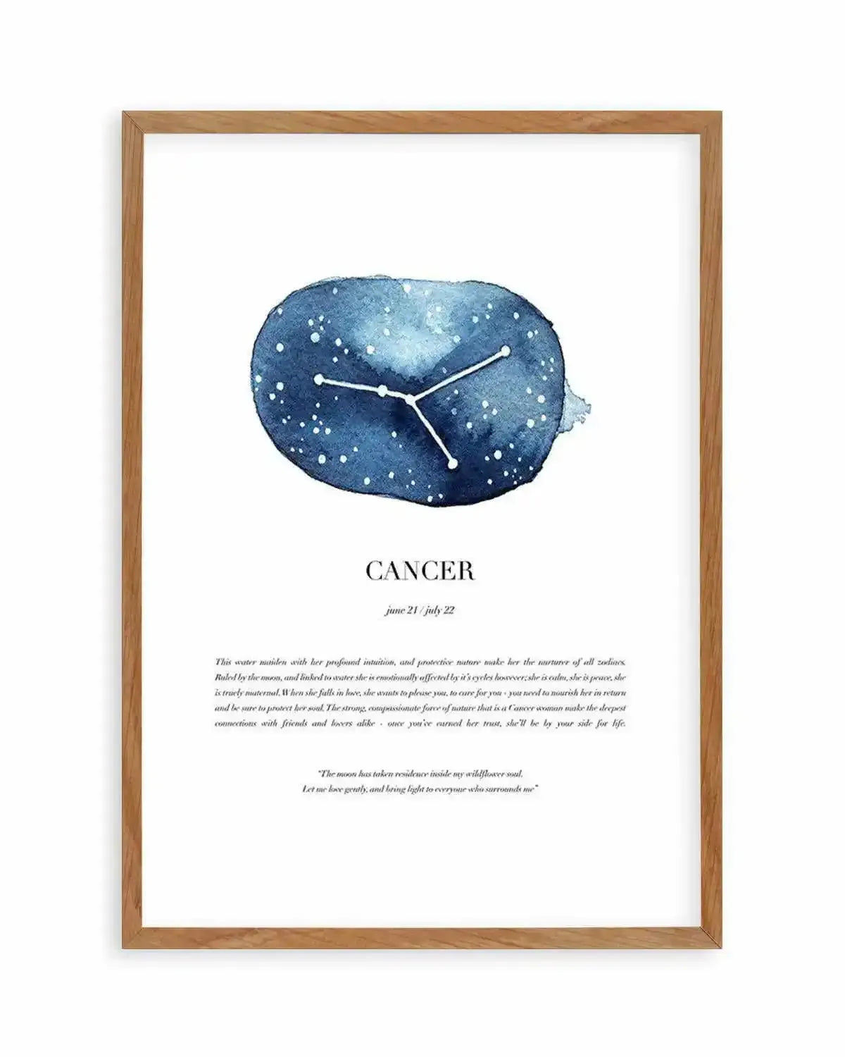 Cancer | Watercolour Zodiac Art Print from Olive et Oriel where you can shop wallpaper and artworks online